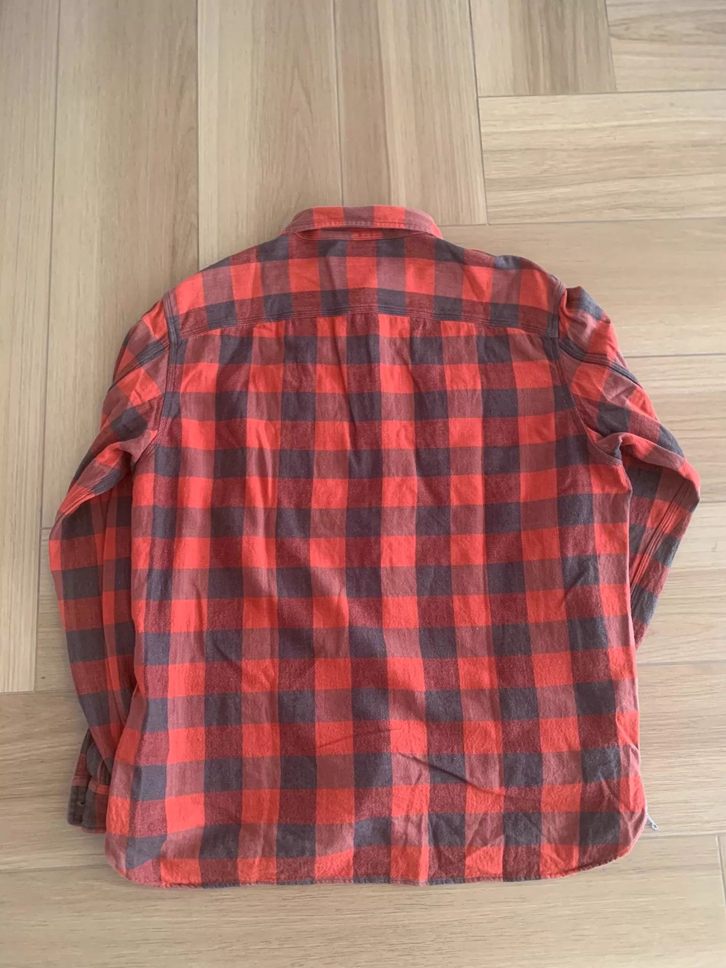 RRL Ralph Lauren RRL Red Black Plaid Vintage Washed WorkShirt XXL Size US XXL / EU 58 / 5 - 2 Thumbnail