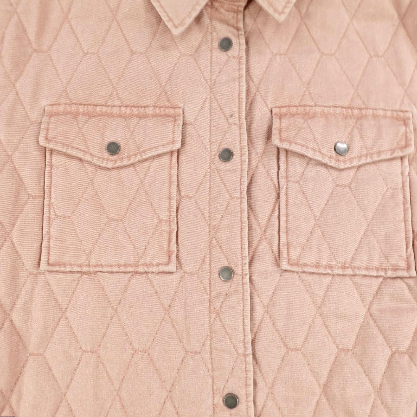 Joie VINTAGE Joie Jacket Womens Medium Pink Quilted Oversized Shacket Snap Button Up Coat Size M / US 6-8 / IT 42-44 - 3 Thumbnail