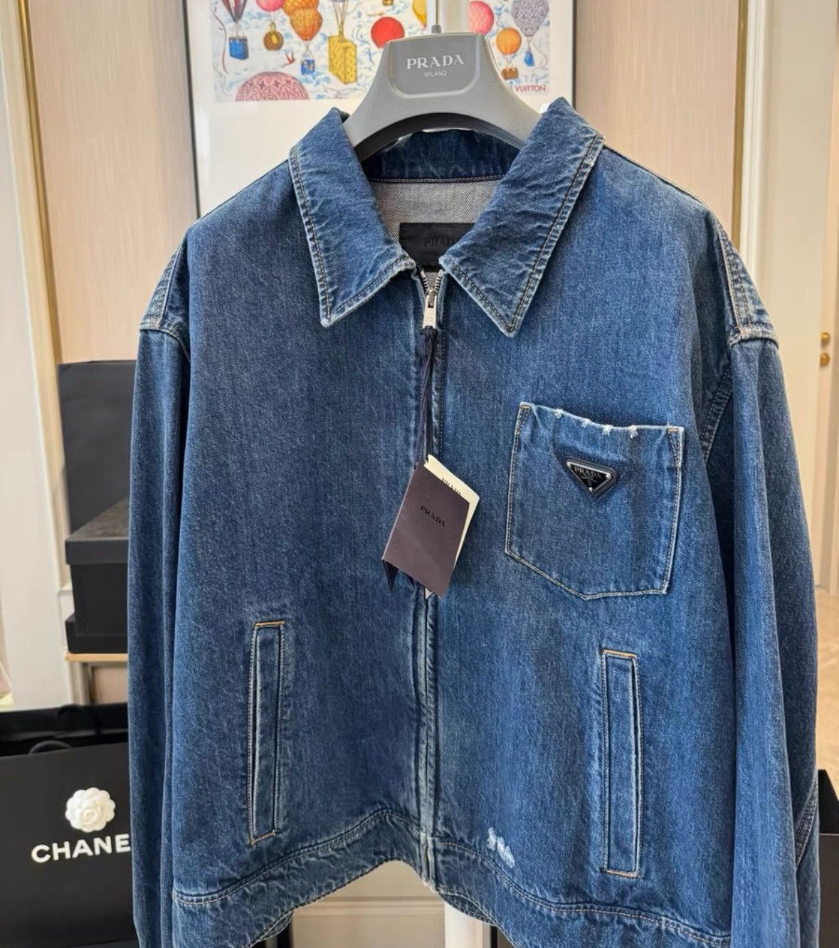 Prada Prada Denim Jacket with Triangle Logo-2506 Size US XXL / EU 58 / 5 - 1 Thumbnail