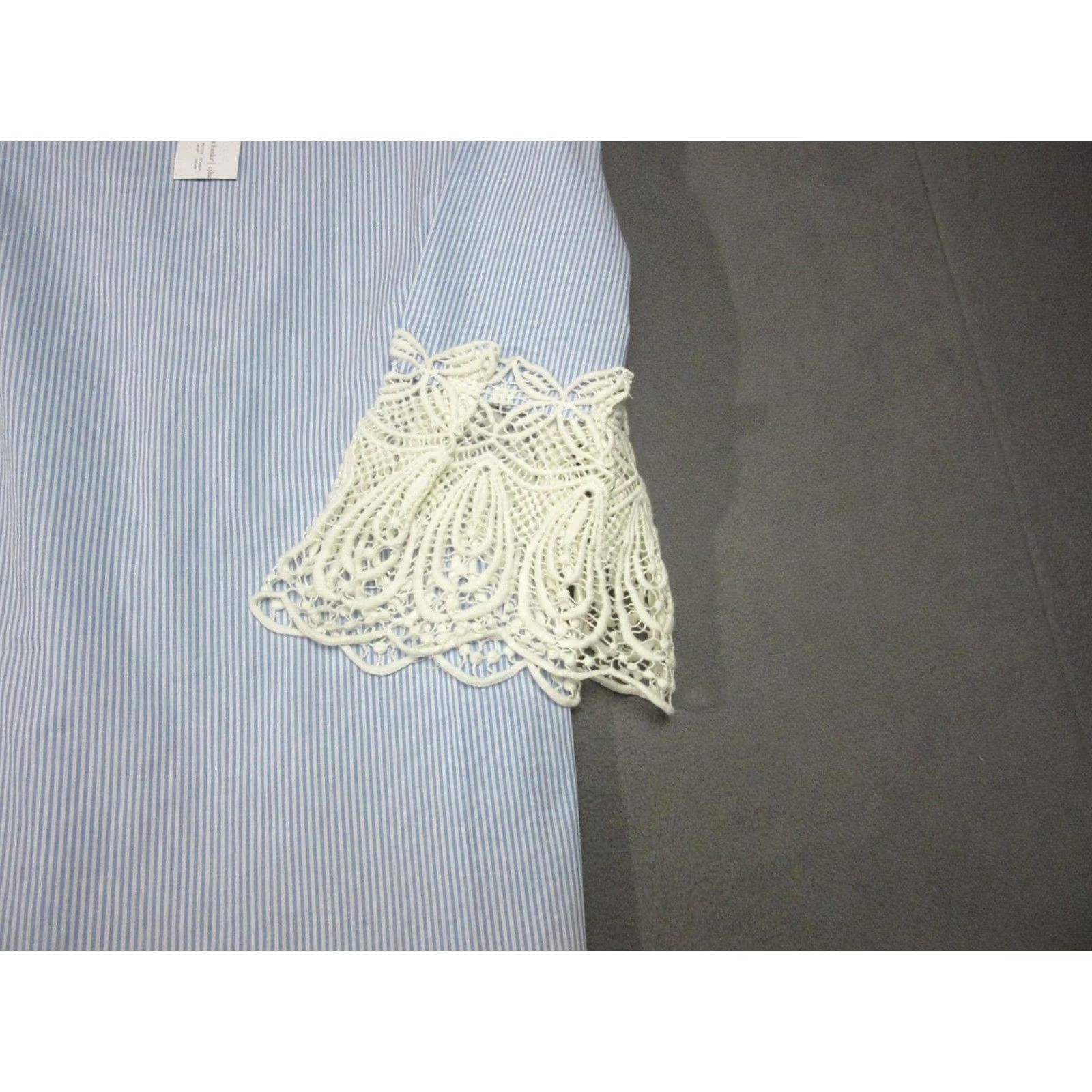 Vintage Christopher Banks Blouse Womens Large Blue Crochet 3/4 Bell Sleeve Tunic Size L / US 10 / IT 46 - 5 Thumbnail