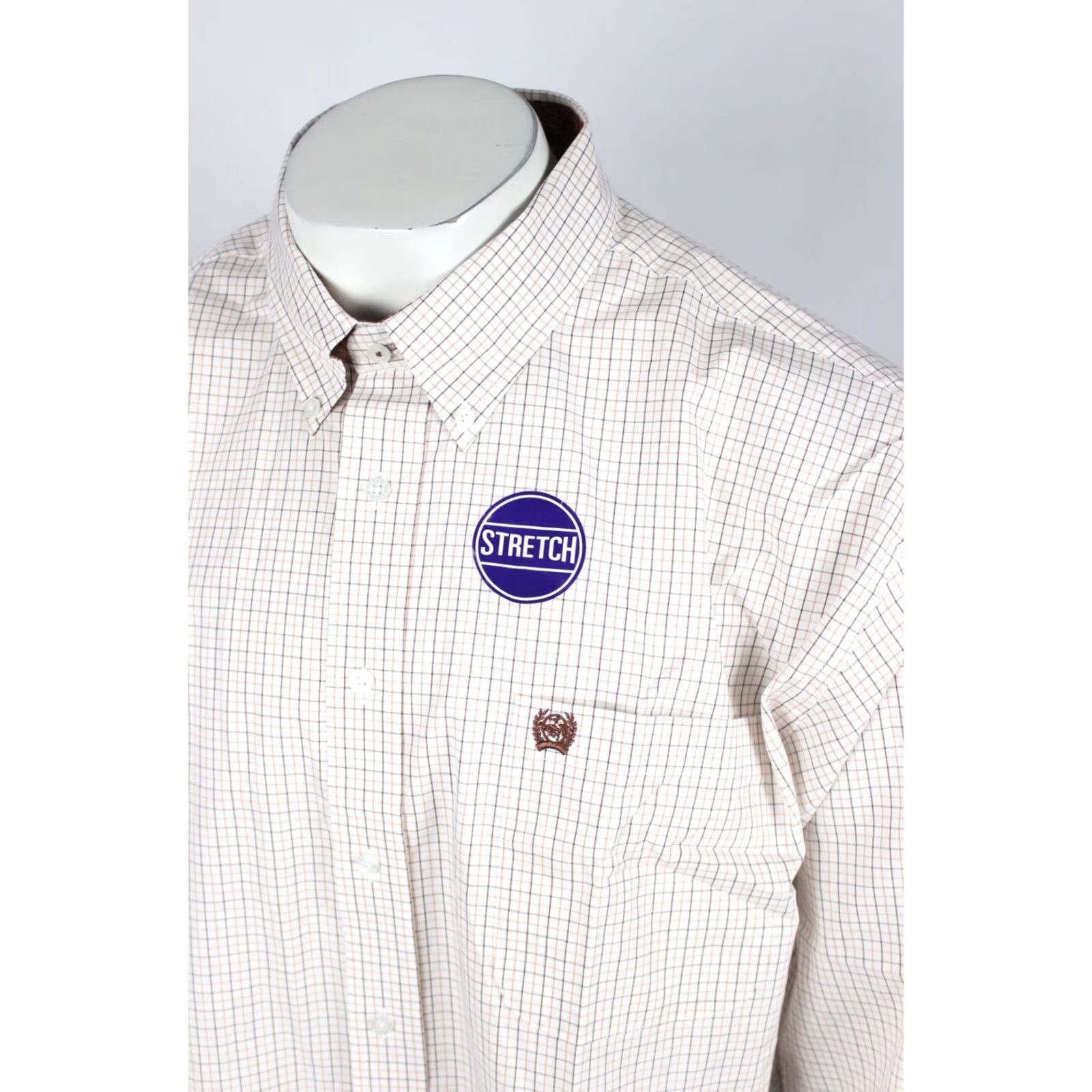Vintage Cinch Men's Western Button Shirt Classic Fit Stretch Long Sleeve XL White Plaid Size US XL / EU 56 / 4 - 3 Thumbnail