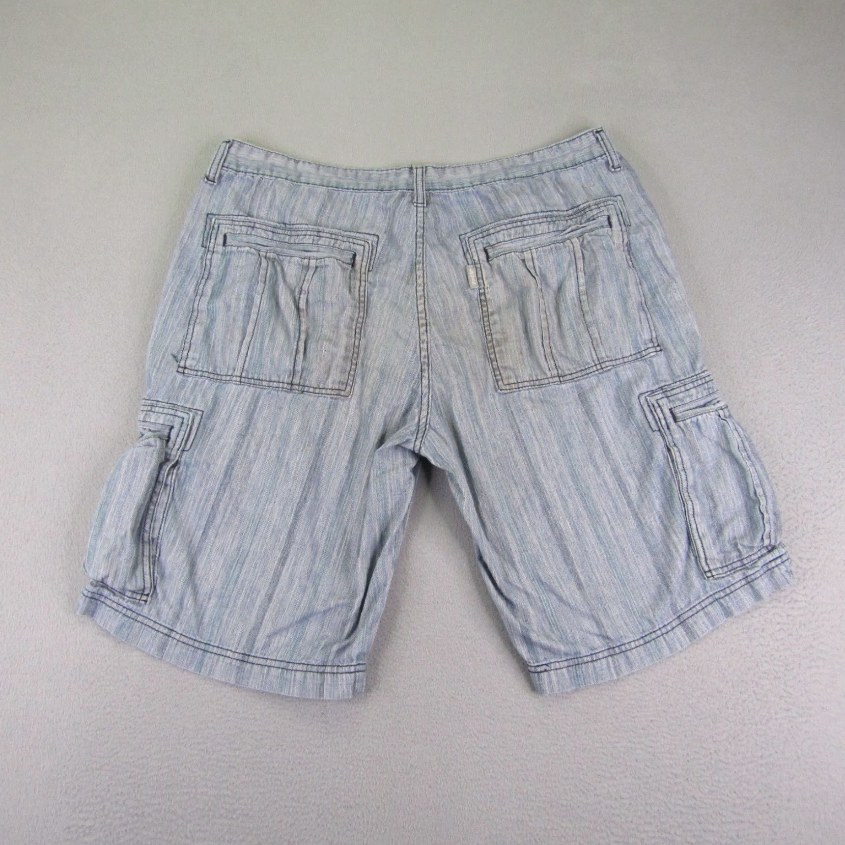Levi's Levis Silvertab Shorts mens 36 Blue Stripes Twill Cargo Outdoors Workwear Size US 35 - 5 Thumbnail