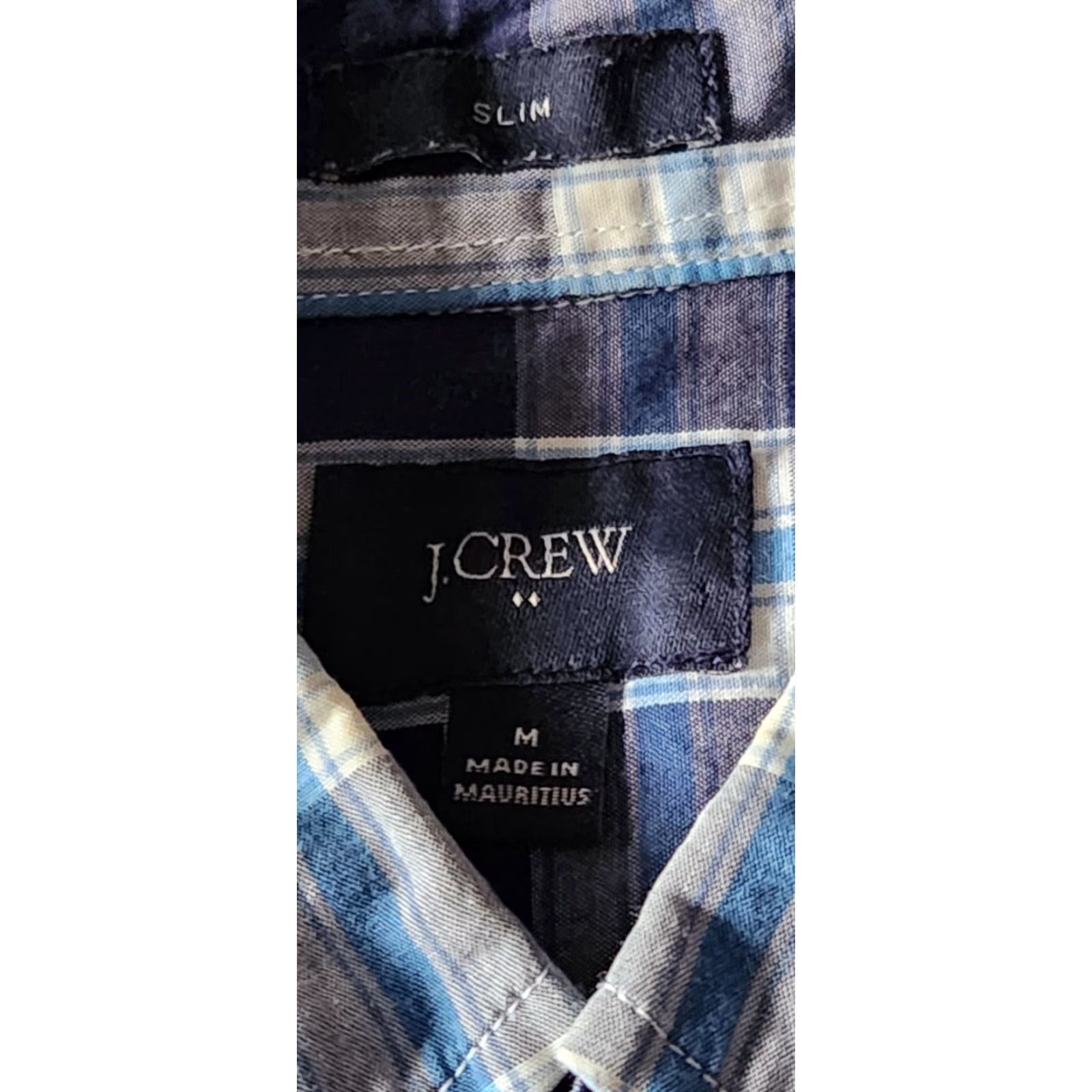 J.Crew J.CREW Mens Button-Up Shirt Long Sleeve Blue Plaid Oxford Slim Fit Size M Size US M / EU 48-50 / 2 - 3 Thumbnail