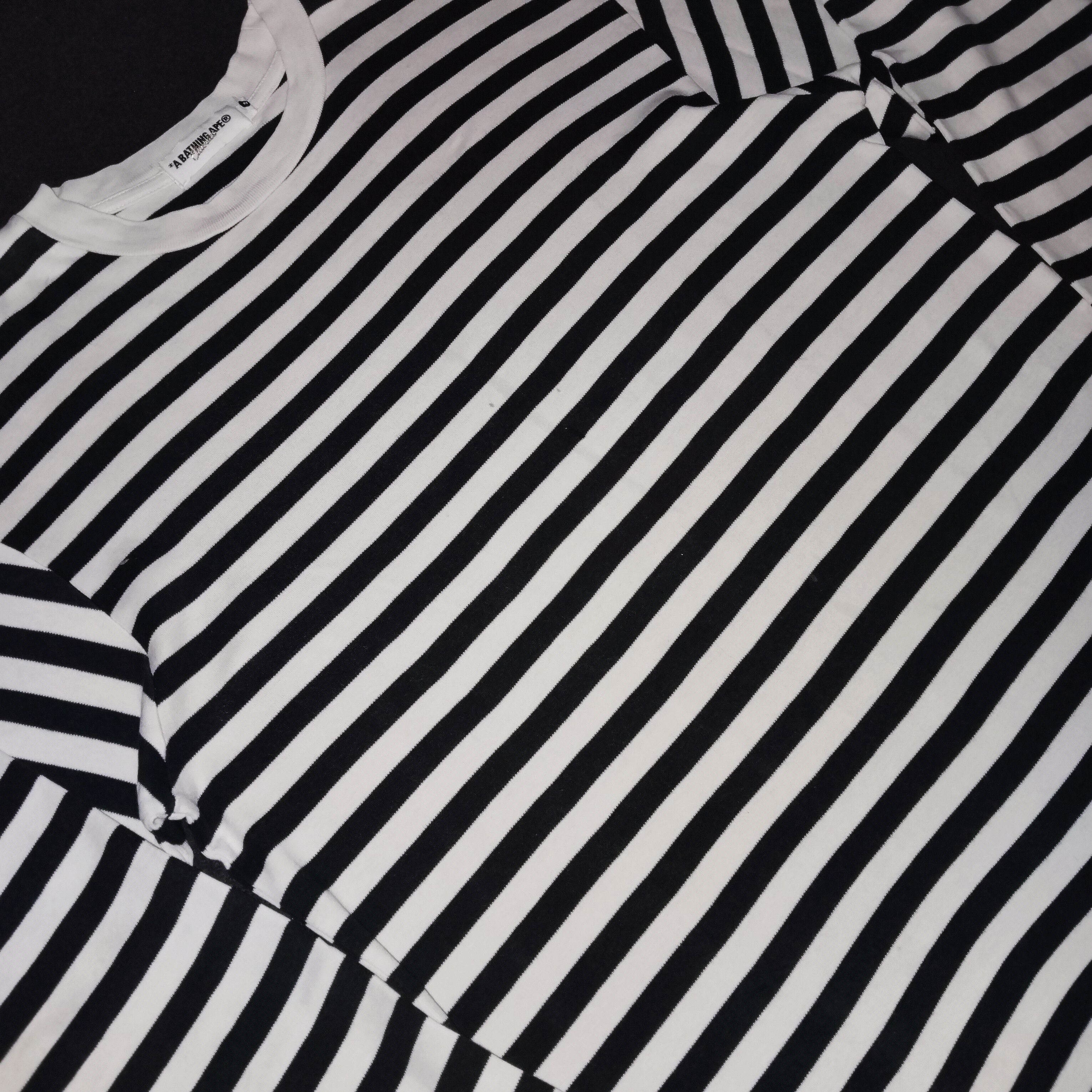 Bape 2008 Bape Stripe Long Sleeve Distressed Tee Size US M / EU 48-50 / 2 - 3 Thumbnail