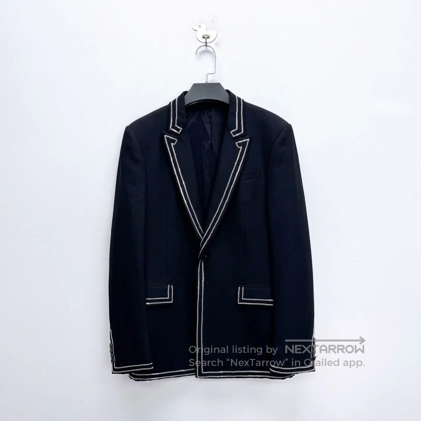 Givenchy Givenchy Notched Lapel Single Breasted Wool Blazer with Ch Size US M / EU 48-50 / 2 - 1 Thumbnail