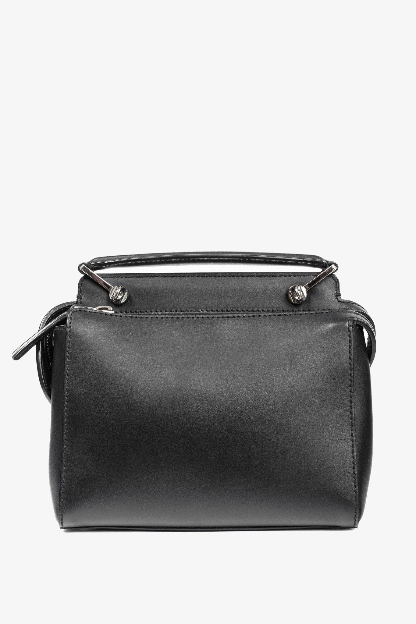 Fendi Fendi Dotcom Whipstitch Black Leather Satchel Size ONE SIZE - 4 Thumbnail