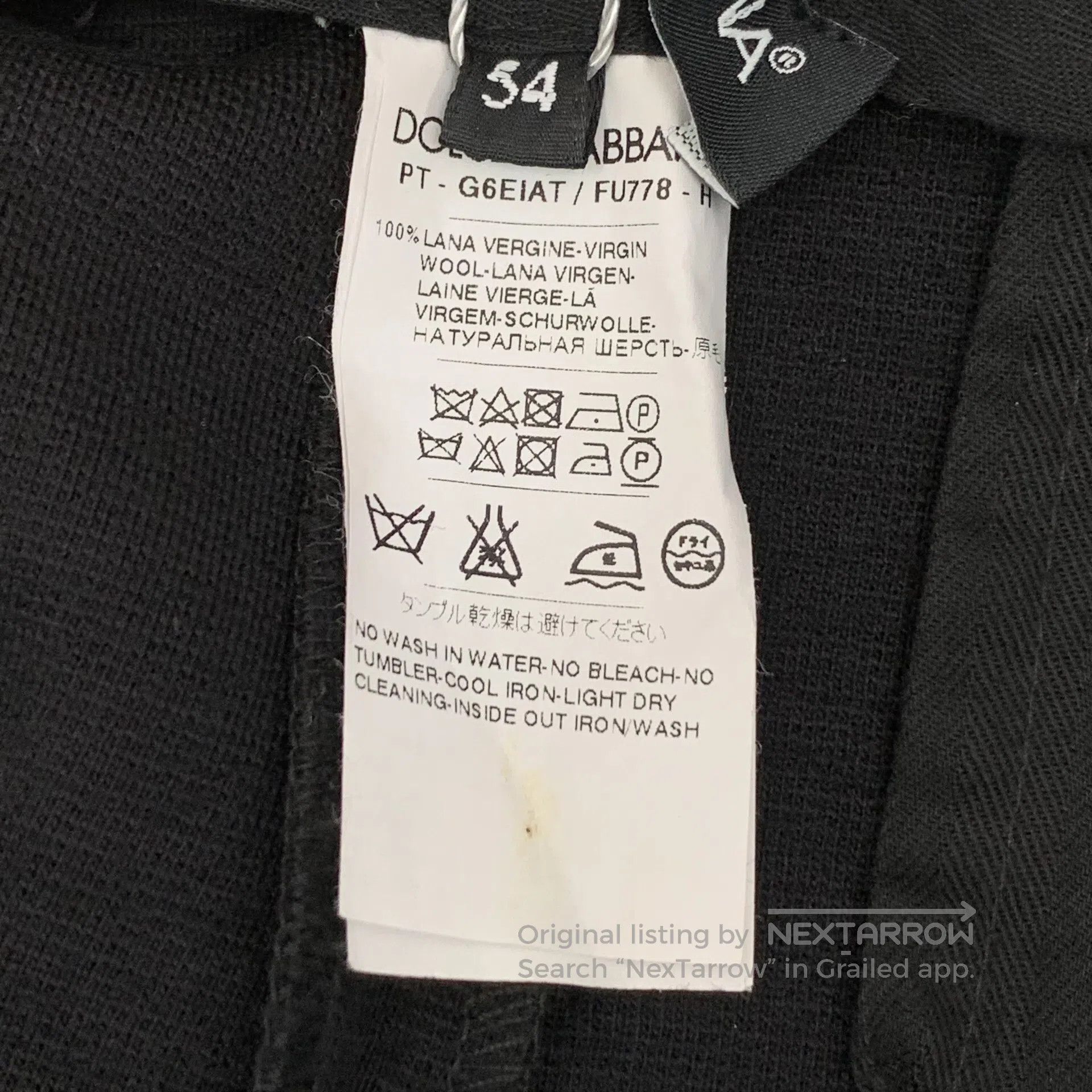 Dolce & Gabbana Dolce Gabbana Black Wool Casual Trousers| Size US 38 / EU 54 - 8 Thumbnail
