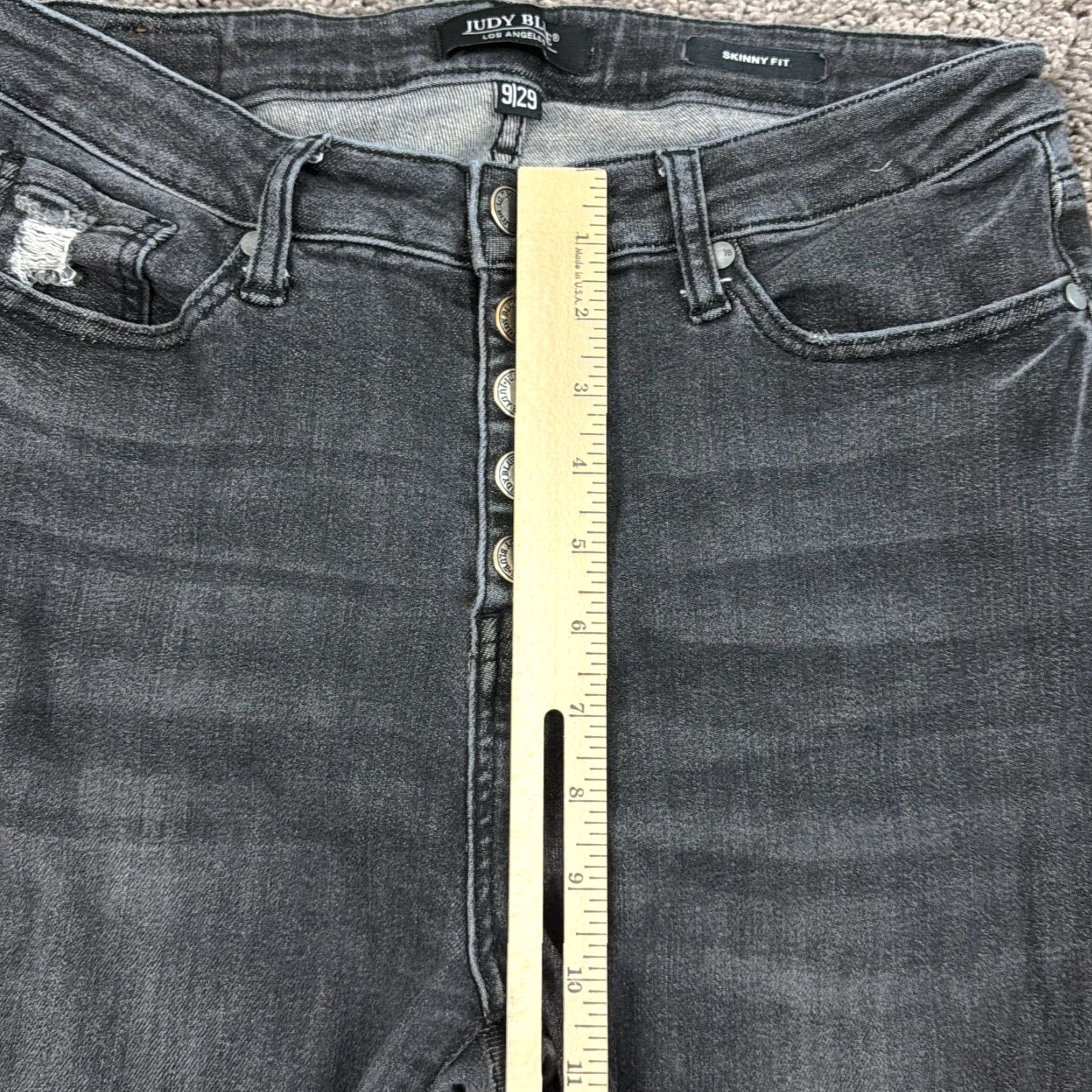 Vintage Judy Blue Jeans Womens 9 Black Skinny High Rise Distressed Stretch Denim 27x26 Jeans Womens Black Skinny High Rise Distressed Stretch 27x26 Size 30" / US 8 / IT 44 - 4 Thumbnail