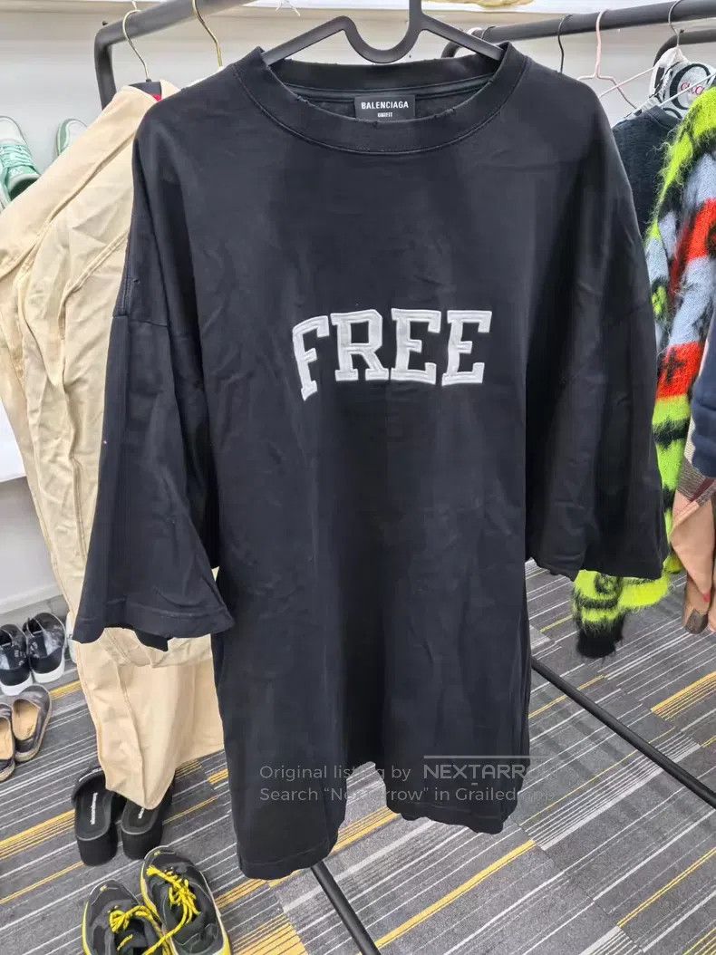 Balenciaga Balenciaga Embroidery free black short-sleeve Size US S / EU 44-46 / 1 - 1 Thumbnail