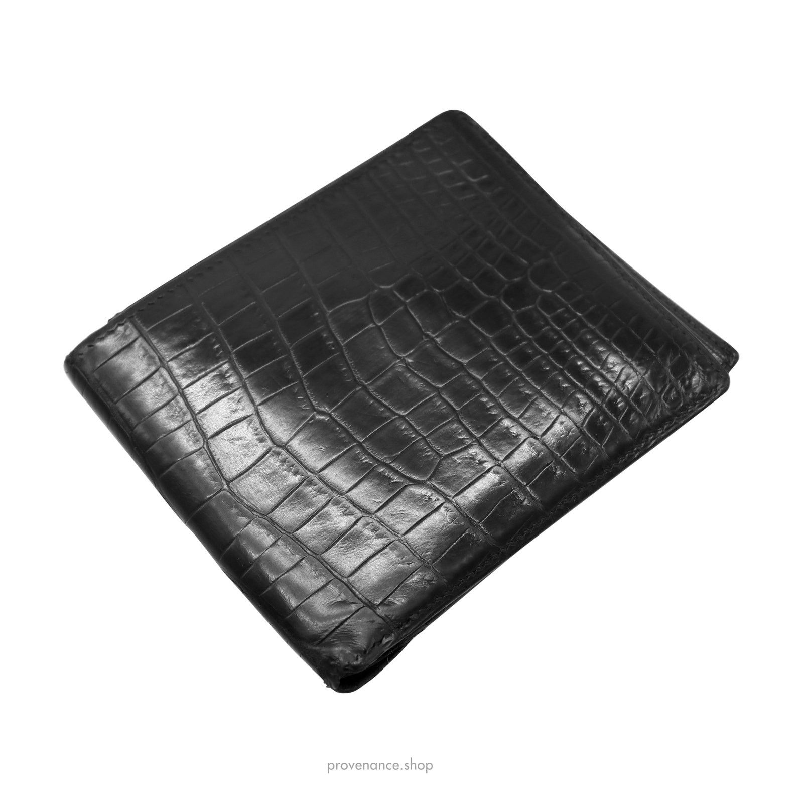 Hermes 🔴 Hermes MC2 Bifold Wallet - Black Crocodile Leather Size ONE SIZE - 4 Thumbnail