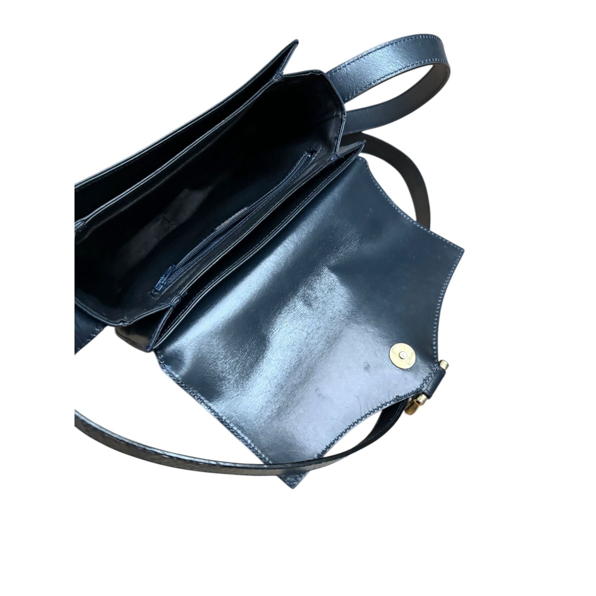 Celine Celine Vintage Navy Leather Shoulder Bag Made in France Size ONE SIZE - 5 Thumbnail