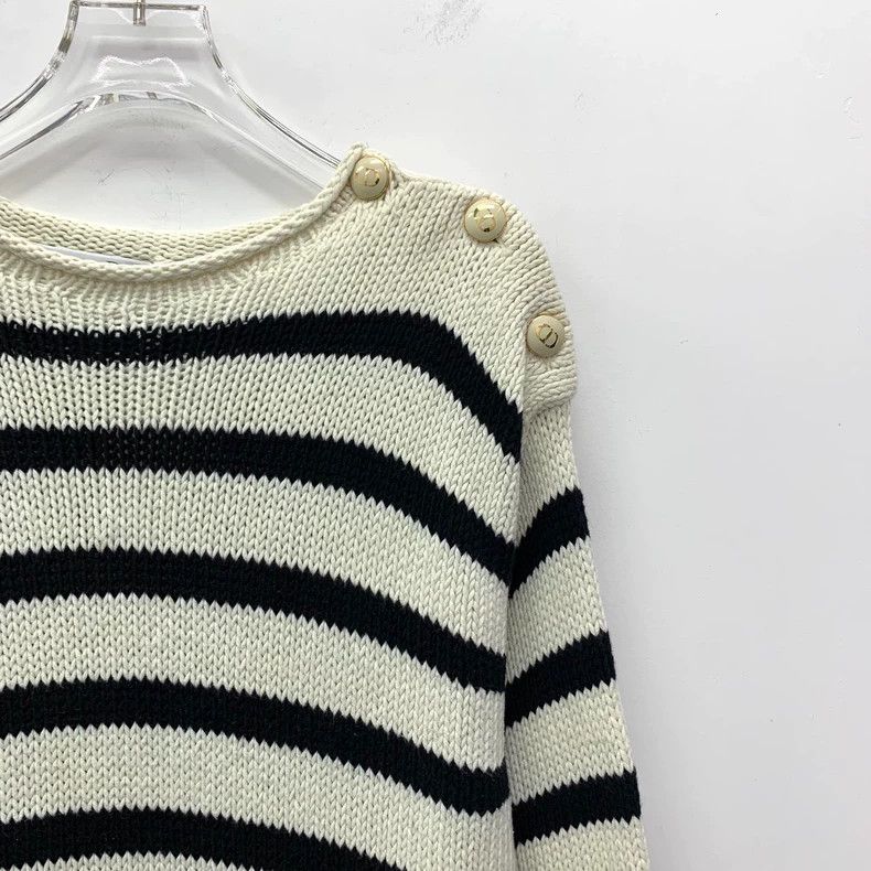 Dior Dior Color-blocked striped cotton round-neck long-sleeved Size US M / EU 48-50 / 2 - 3 Thumbnail