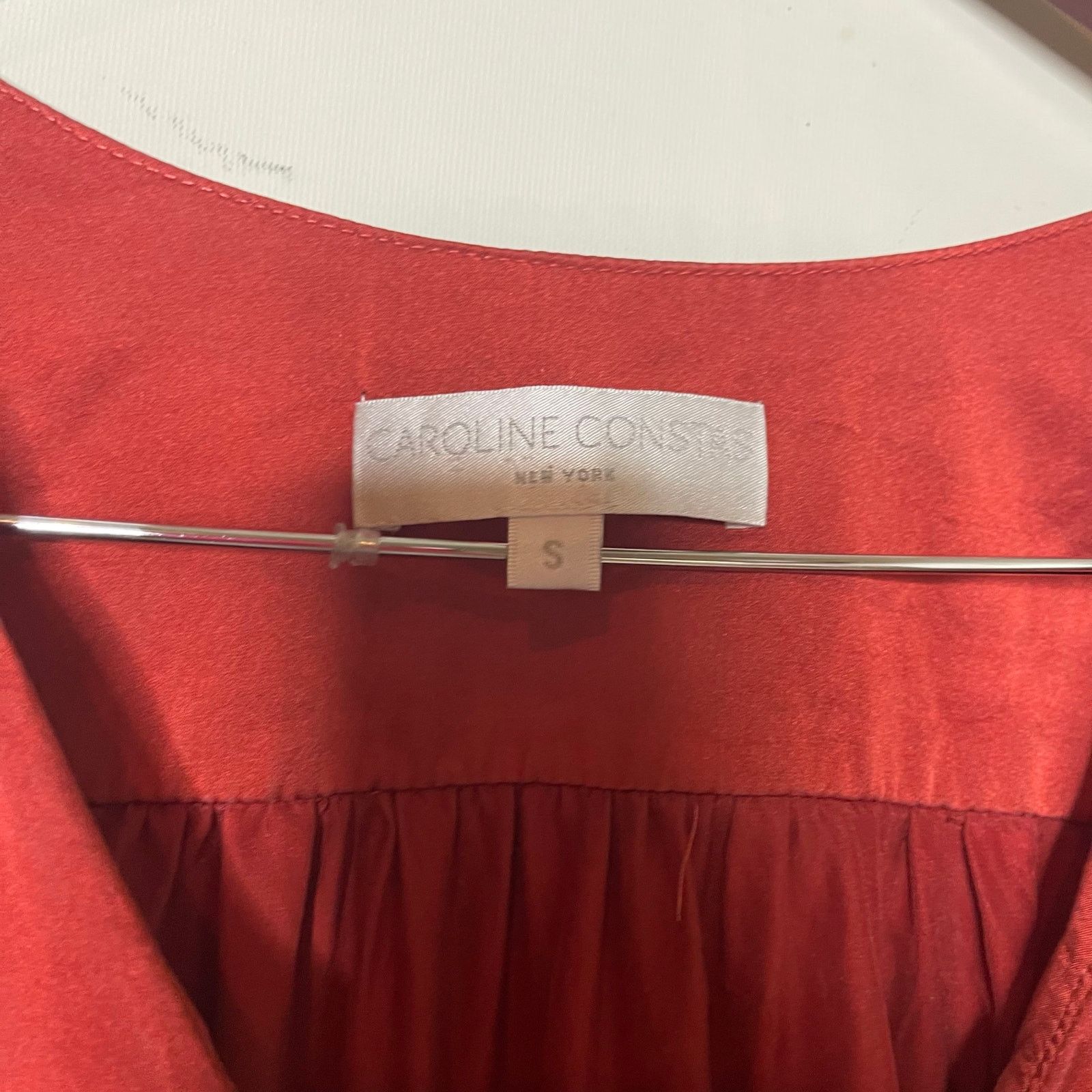 CAROLINE CONSTAS Caroline Constance extra bell sleeve silk V neck bodysuit Size S / US 4 / IT 40 - 2 Thumbnail
