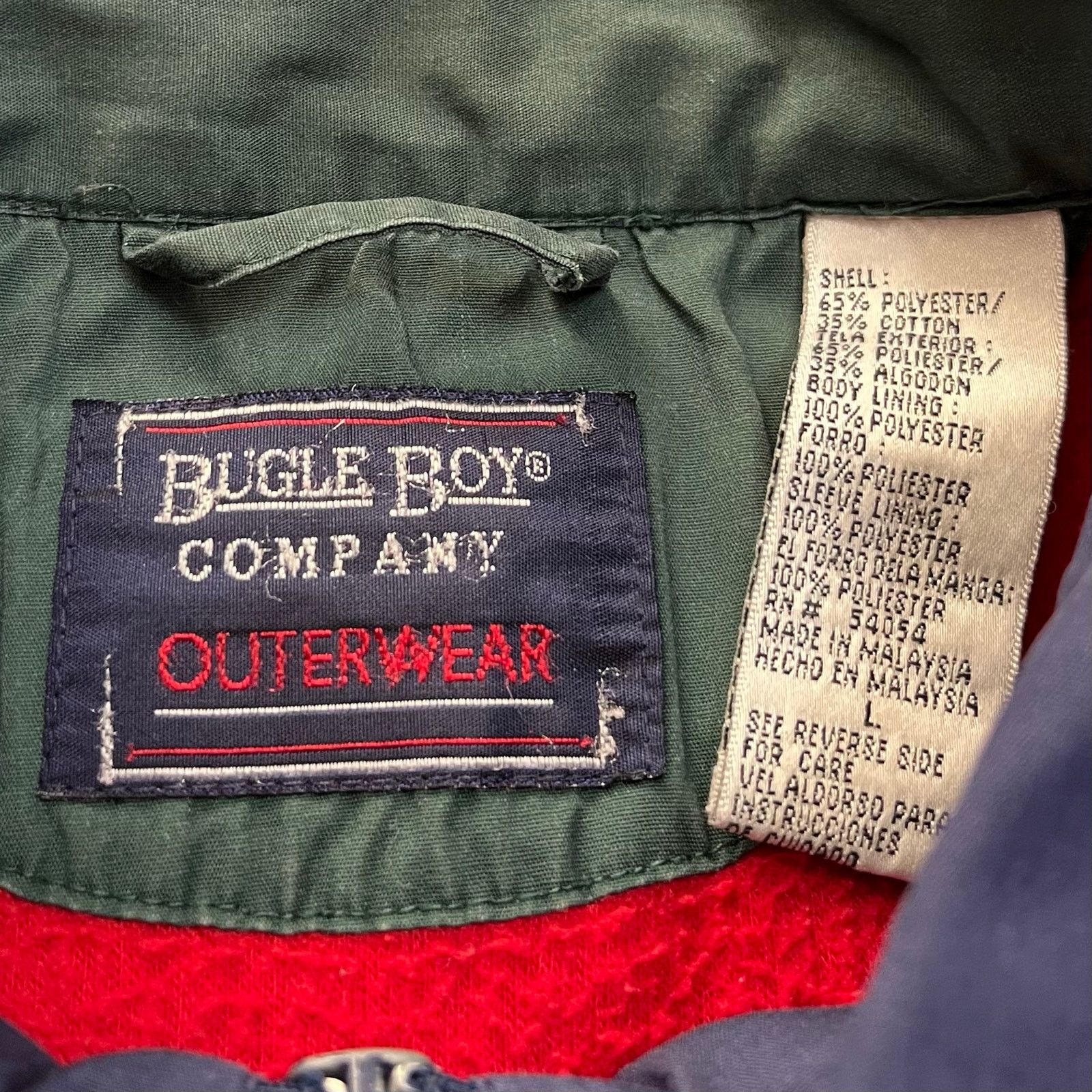 Bugle Boy Vintage Bugle Boy Red Blanket Lined Navy Blue Full Zip Jacke Size US L / EU 52-54 / 3 - 4 Thumbnail