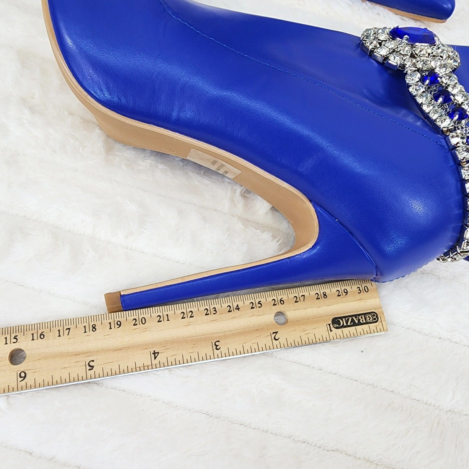 Other Lawless Bold Blue Stretch Leatherette Rhinestone Ankle Brace Size US 8.5 / IT 38.5 - 7 Thumbnail