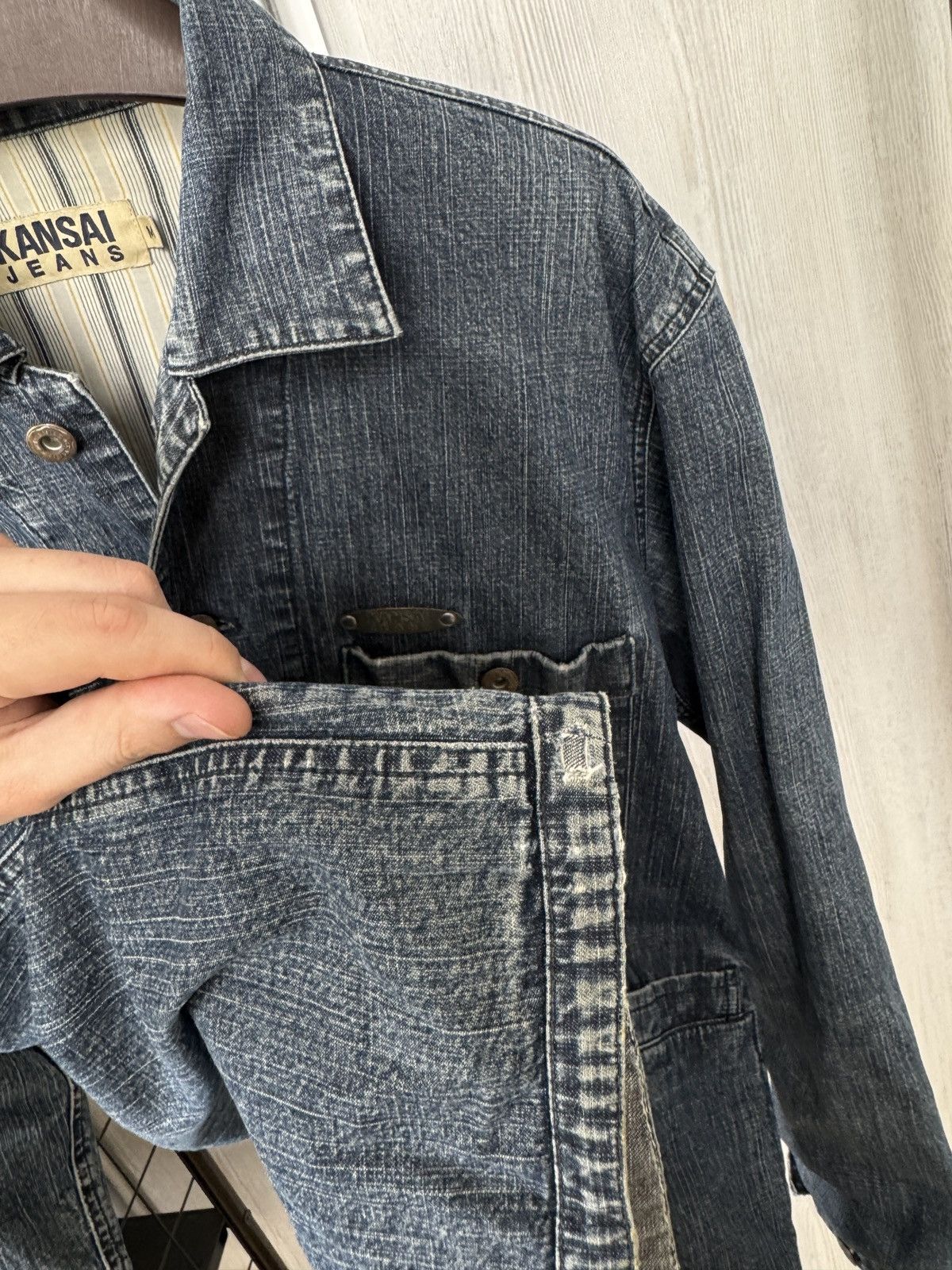 Japanese Brand VINTAGE CHORE DENIM WORK JACKET KANSAI JEANS CHECK LINING Size US M / EU 48-50 / 2 - 13 Thumbnail