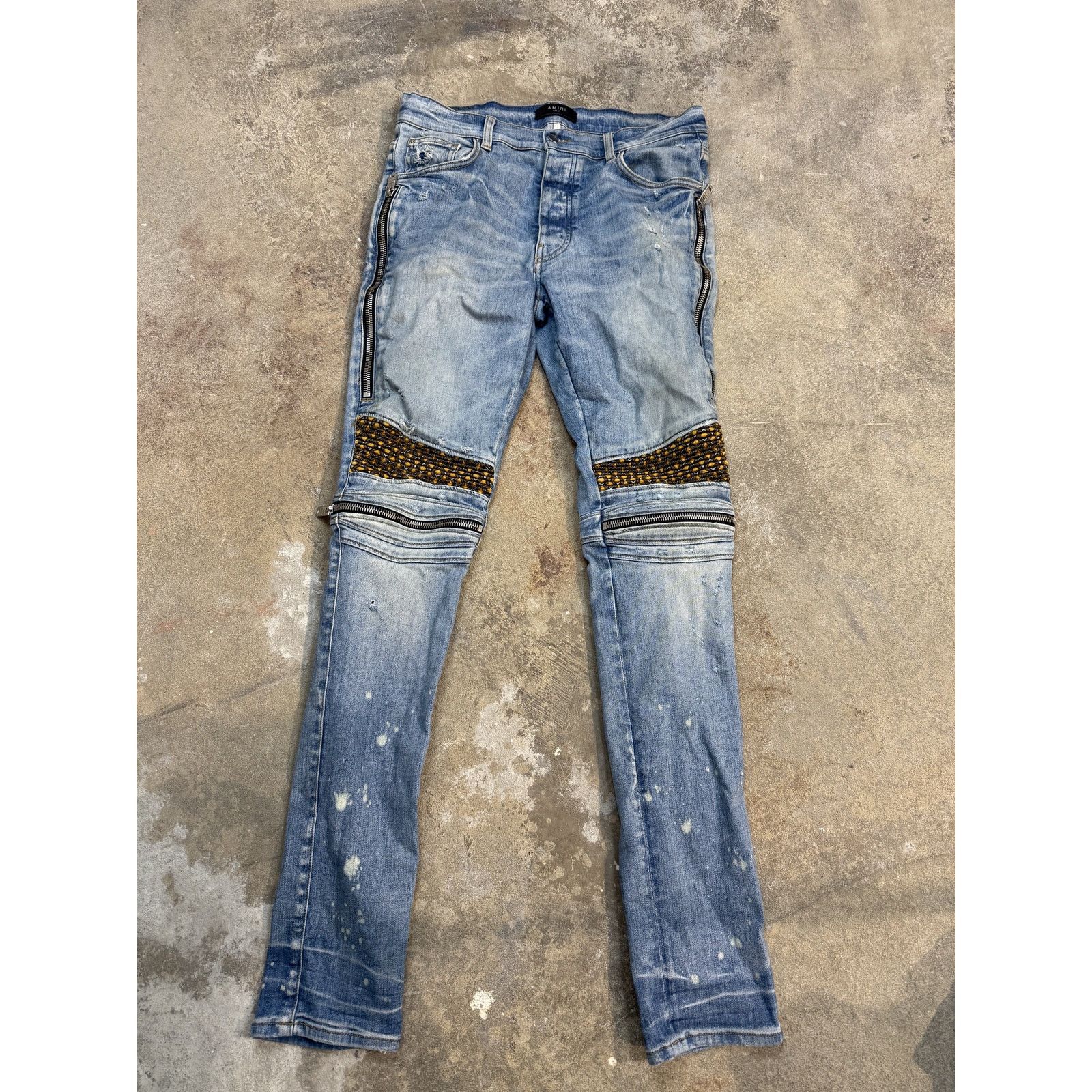 Amiri Amiri MX2 Light Wash Yellow Patch Used 34 Size US 34 / EU 50 - 1 Thumbnail