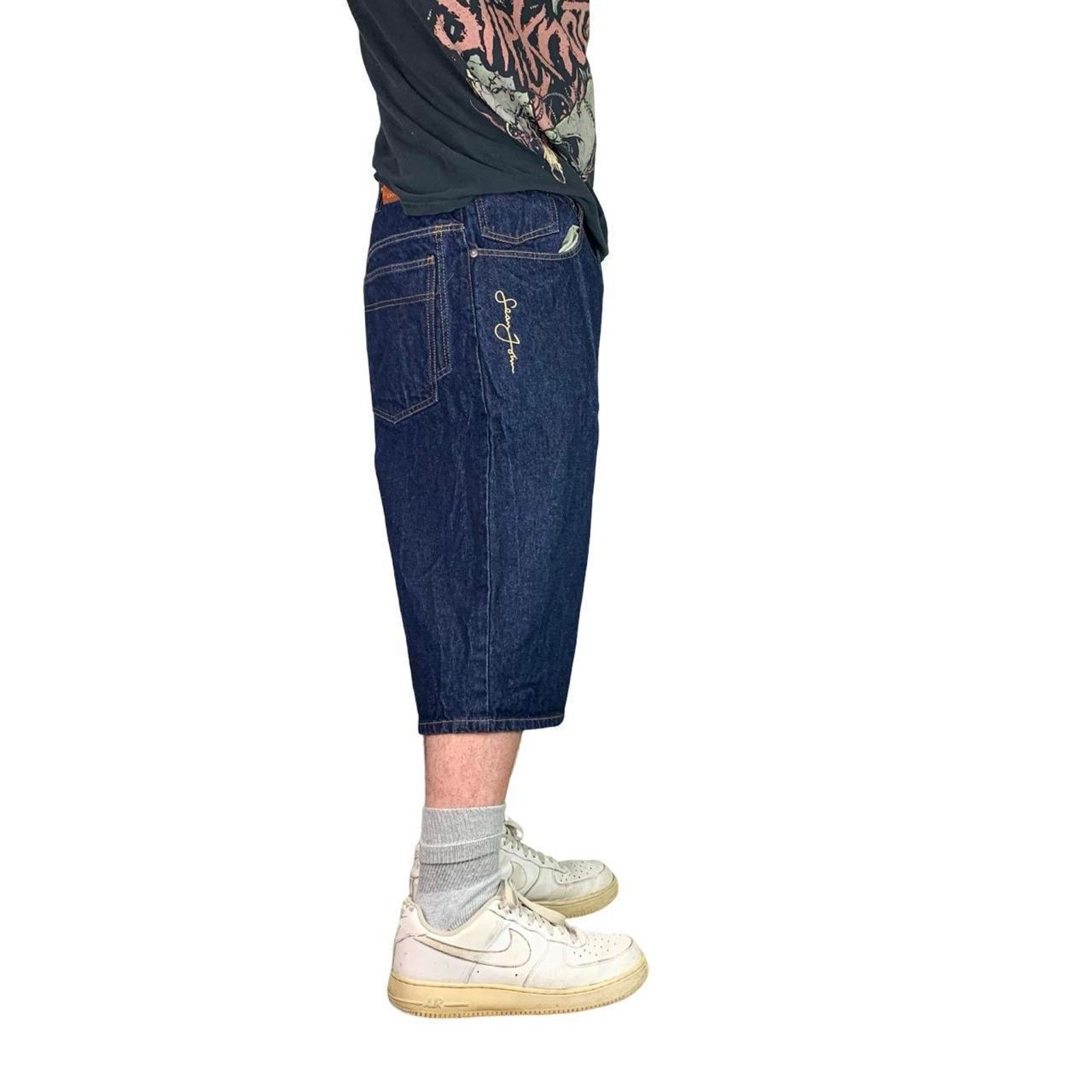 Sean John × Vintage Vintage Baggy Embroidered Sean John Jean Shorts Size US 40 / EU 56 - 2 Thumbnail