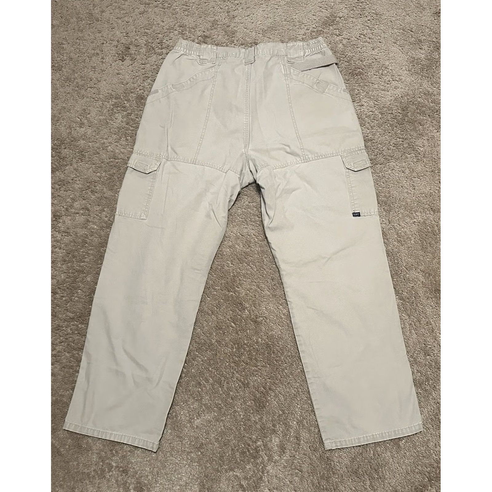 Vintage 5.11 Tactical Pants Mens 40x32 Khaki RipStop Cargo Utility Outdoor Hiking Beige Flat Front Regular Fit Comfort Pockets Mens Army USA Size US 40 / EU 56 - 4 Thumbnail