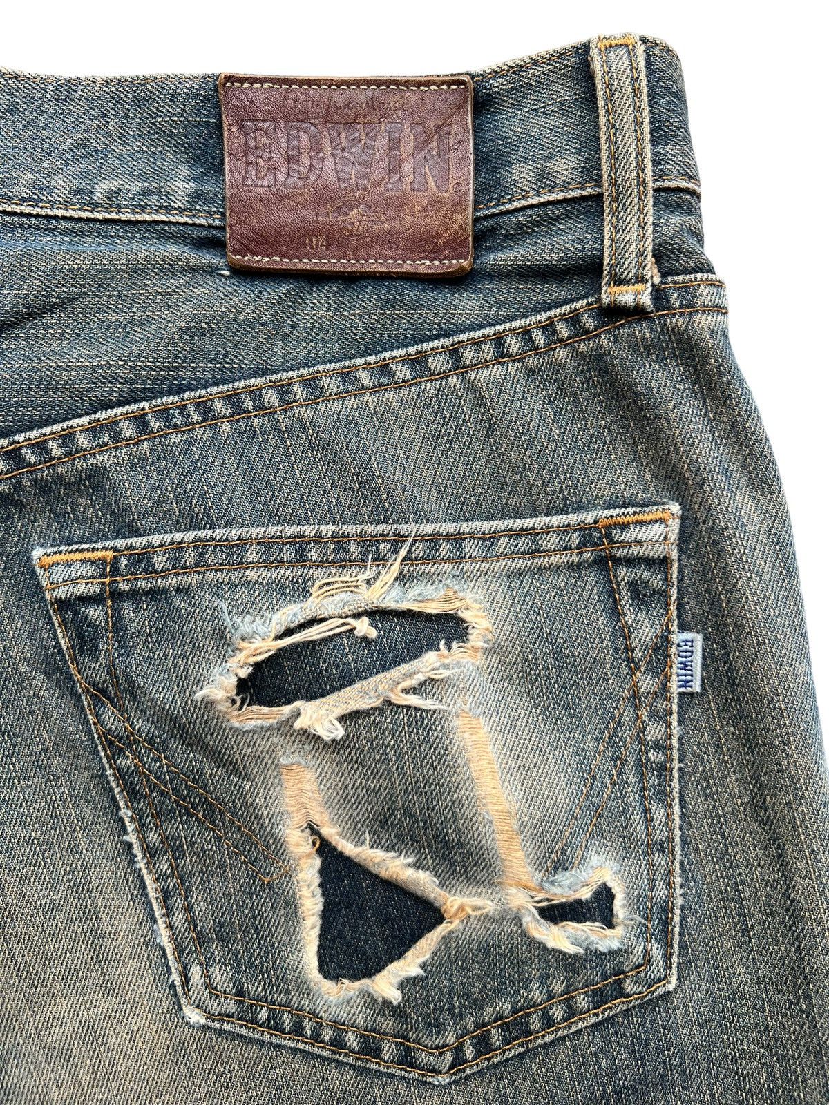 Edwin Vintage Edwin Distressed Rusty Denim Jeans 32x32 Size US 32 / EU 48 - 8 Thumbnail