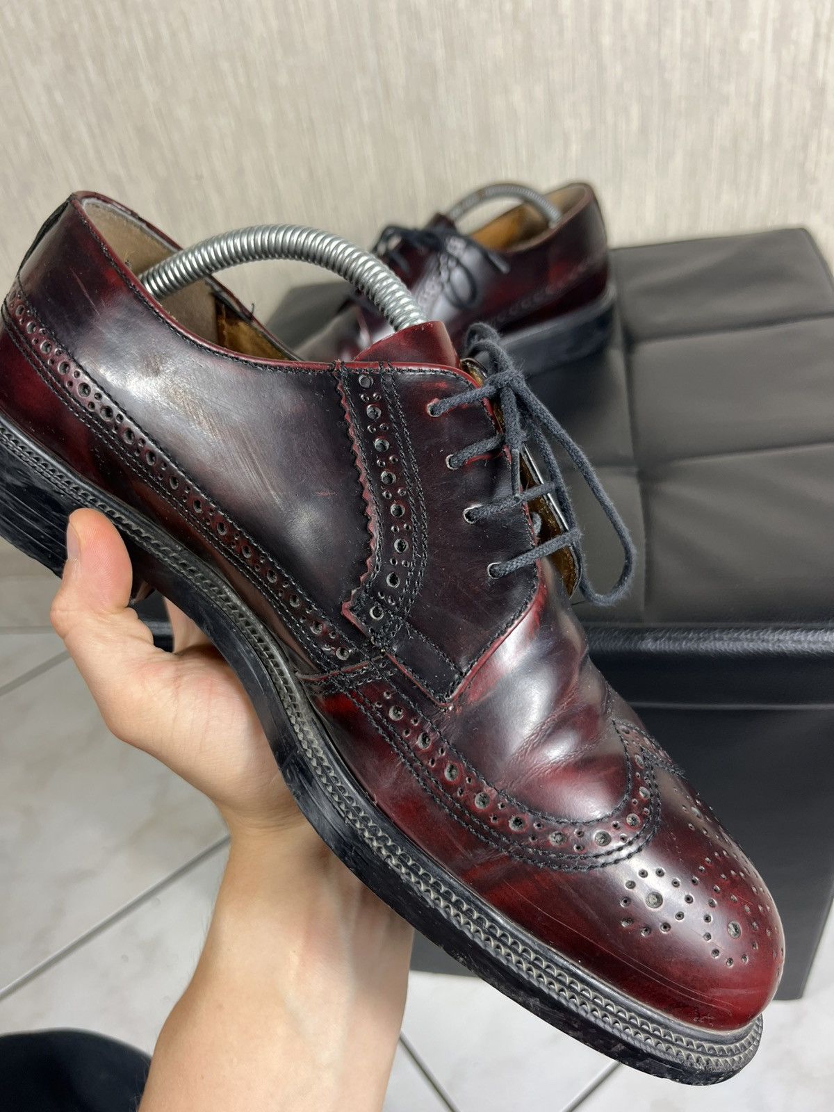 Leather × Vintage Vintage Thomas Stanford leather wine classic loafers shoes Size US 10 / EU 43 - 18 Thumbnail