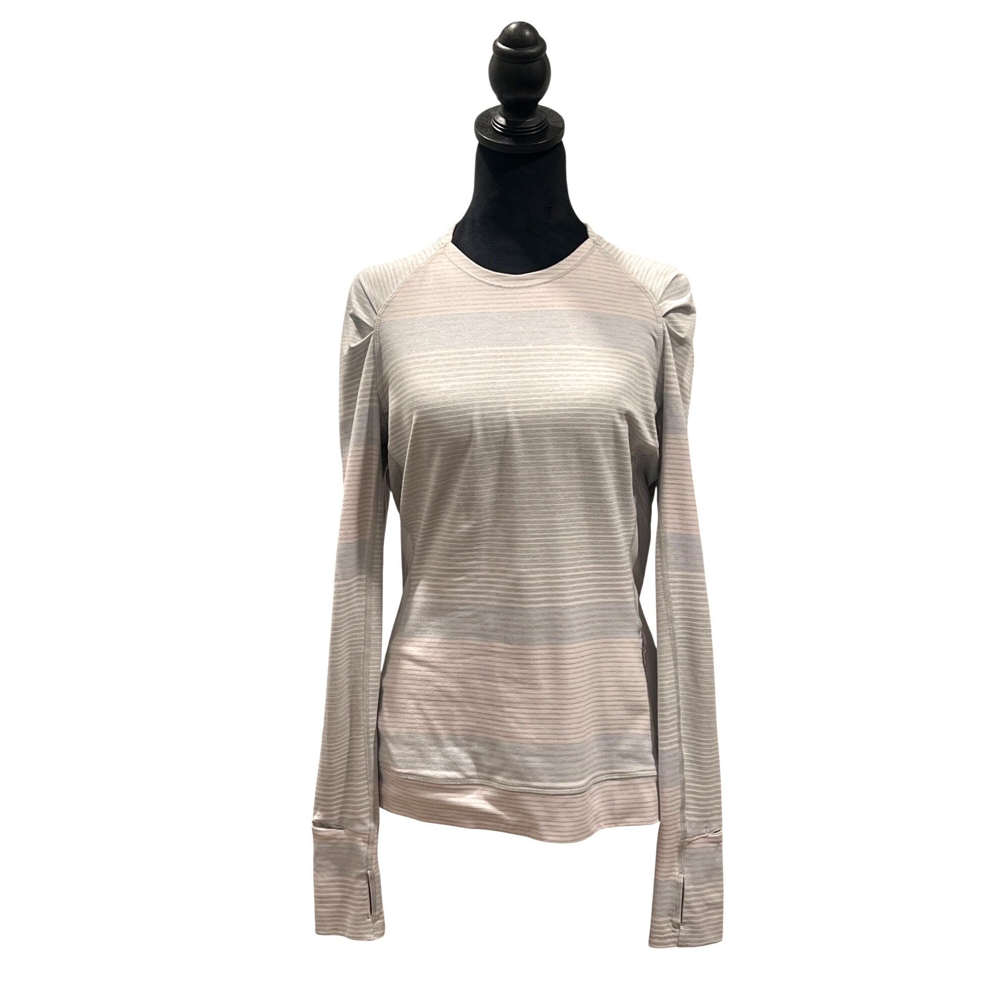 Lululemon Lululemon Think Fast Long SleeveOm Stripe Heathered Silver S Size M / US 6-8 / IT 42-44 - 2 Thumbnail