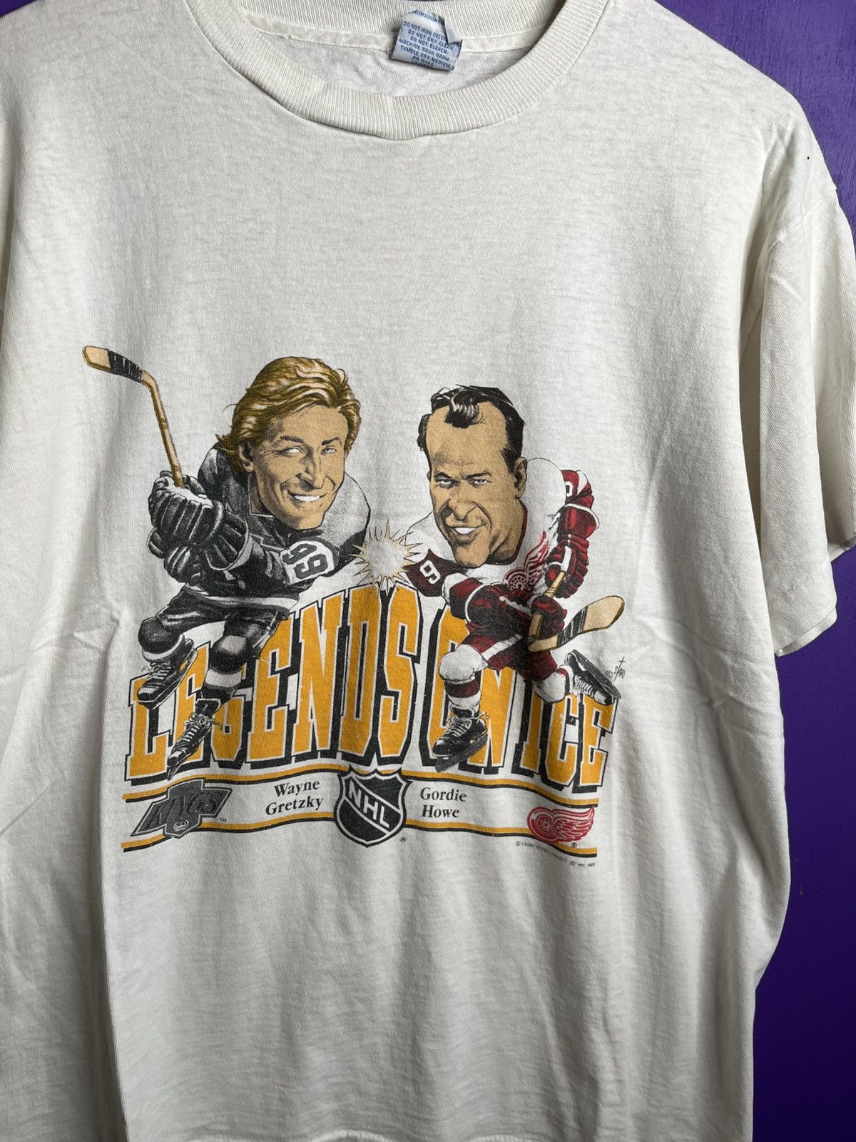 NHL × Salem Sportswear × Vintage Vintage 1989 Salem hockey Legends on ice player tee Size US L / EU 52-54 / 3 - 3 Thumbnail