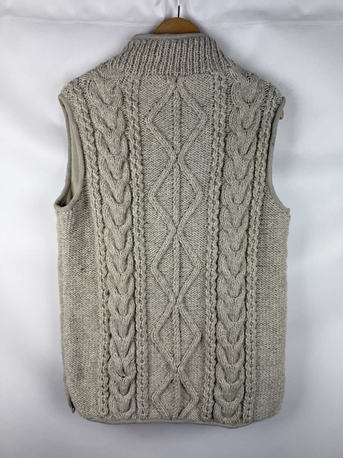 Handmade Pachamama Men’s Wool Cable Knit Handmade Vest Waistcoat Size US M / EU 48-50 / 2 - 9 Thumbnail