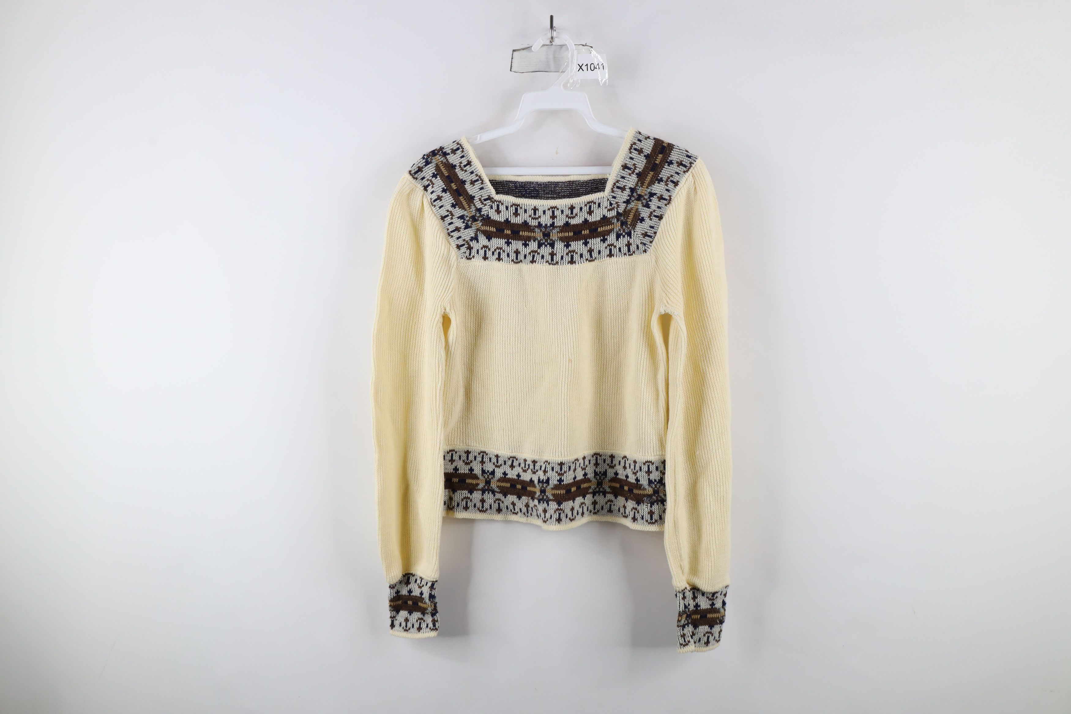 Vintage Vintage 70s Mid Century Modern MCM Ribbed Knit Sweater USA Size M / US 6-8 / IT 42-44 - 1 Thumbnail