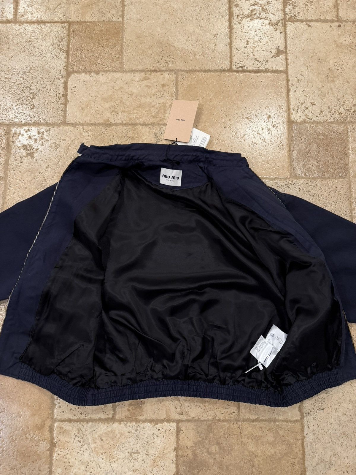 Miu Miu Miu Miu Garment Dyed Navy Workers Bomber Jacket Size US XL / EU 56 / 4 - 12 Thumbnail