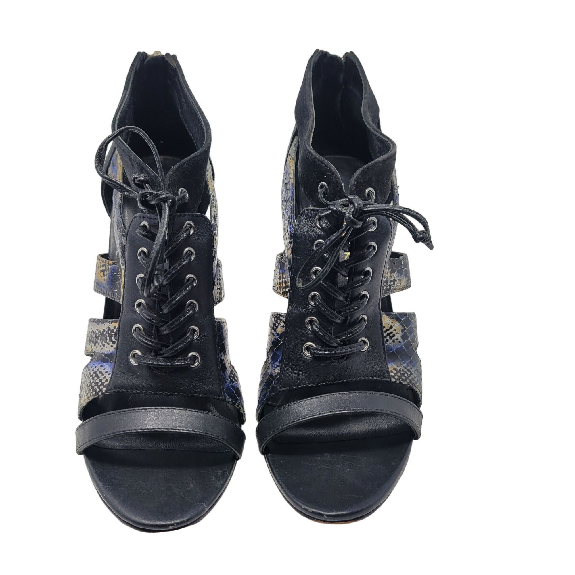 Rebecca Minkoff 90s Rebecca Minkoff Strappy Lace-Up Stiletto Heels 6.5 Blue Size US 6.5 / IT 36.5 - 4 Thumbnail