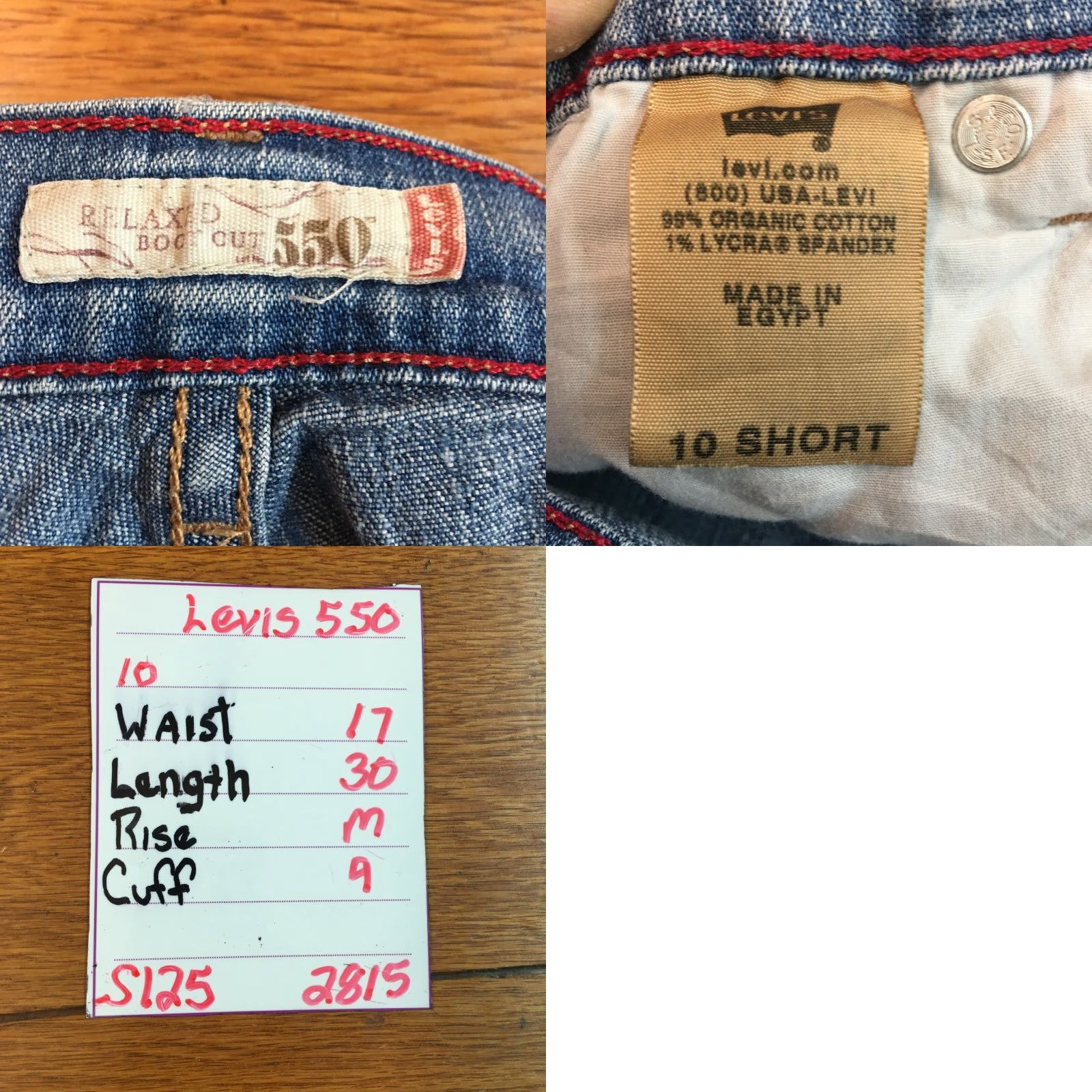 Denime Levis 550 Womens Casual Flat Front Relaxed Boot Cut Blue Denim Jeans Size 10 Size 32" / US 10 / IT 46 - 8 Thumbnail