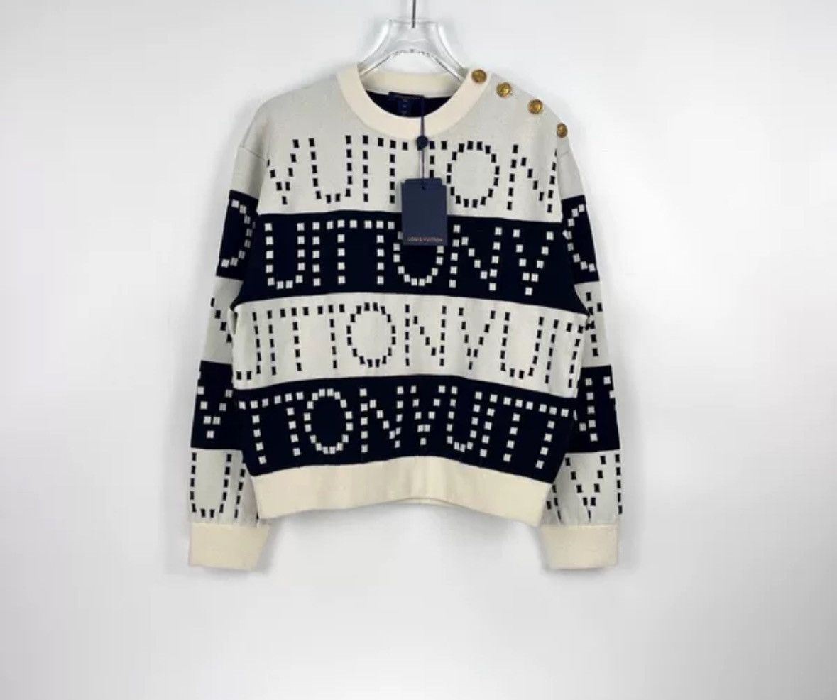 Louis Vuitton Louis Vuitton Black and white wide sheep wool sweater Size US M / EU 48-50 / 2 - 3 Thumbnail