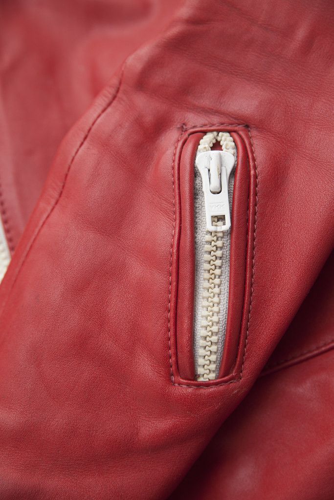 Vintage 1990's red leather biker jacket Size US S / EU 44-46 / 1 - 6 Thumbnail