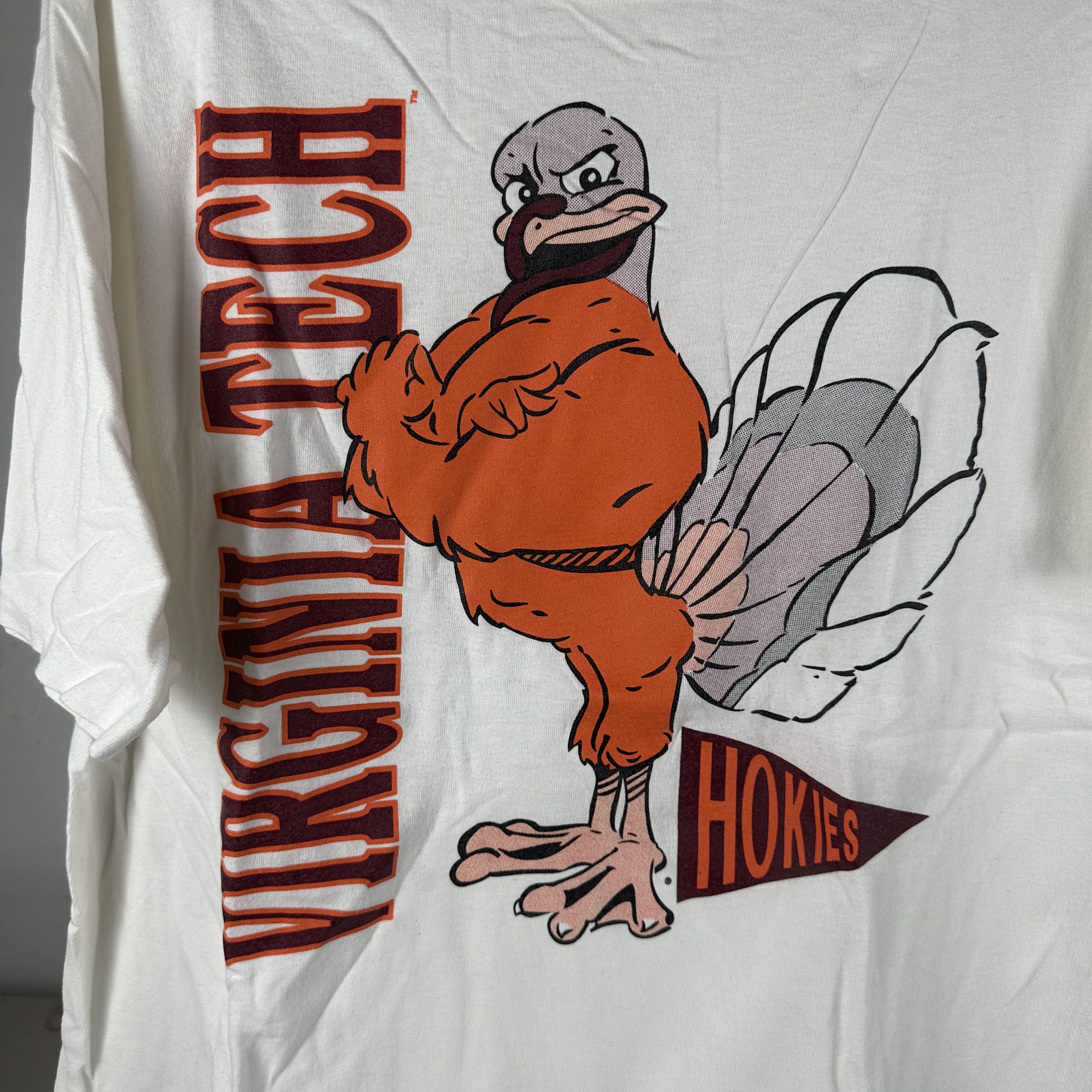 Vintage ​​​​Vintage 90s Virginia Tech Hokies NCAA Mascot T-shirt Size US XL / EU 56 / 4 - 2 Thumbnail