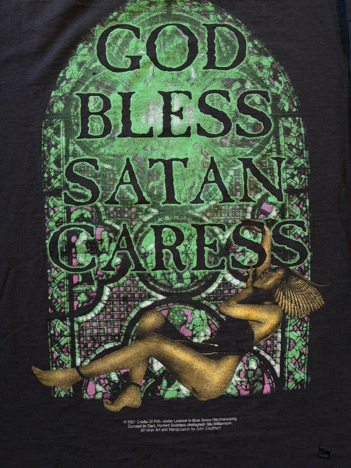 Band Tees *RARE* CRADLE OF FILTH METAL 2001 BLUE GRAPE GOD BLESS SATAN Size US XL / EU 56 / 4 - 8 Thumbnail