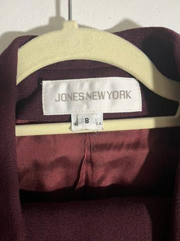 Jones New York Jones New York Women's Blazer - Elegant Maroon Wool Jacket Size M / US 6-8 / IT 42-44 - 2 Thumbnail