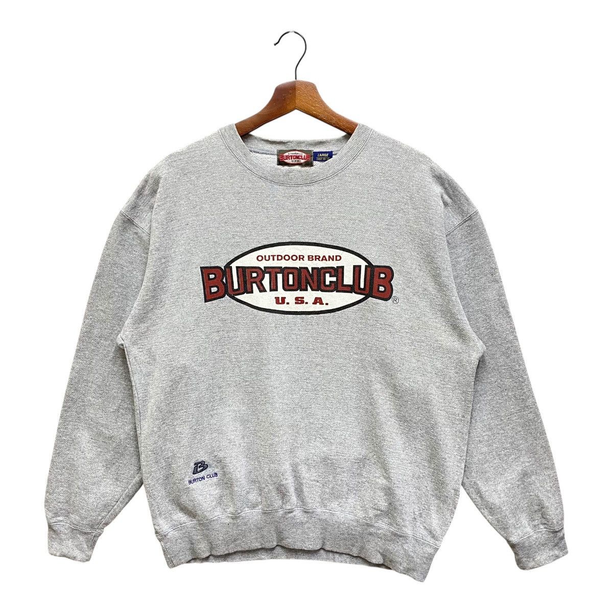 Burton Vintage Burton Club USA Sweatshirt 90s Grey Outdoor Brand Size US L / EU 52-54 / 3 - 1 Thumbnail
