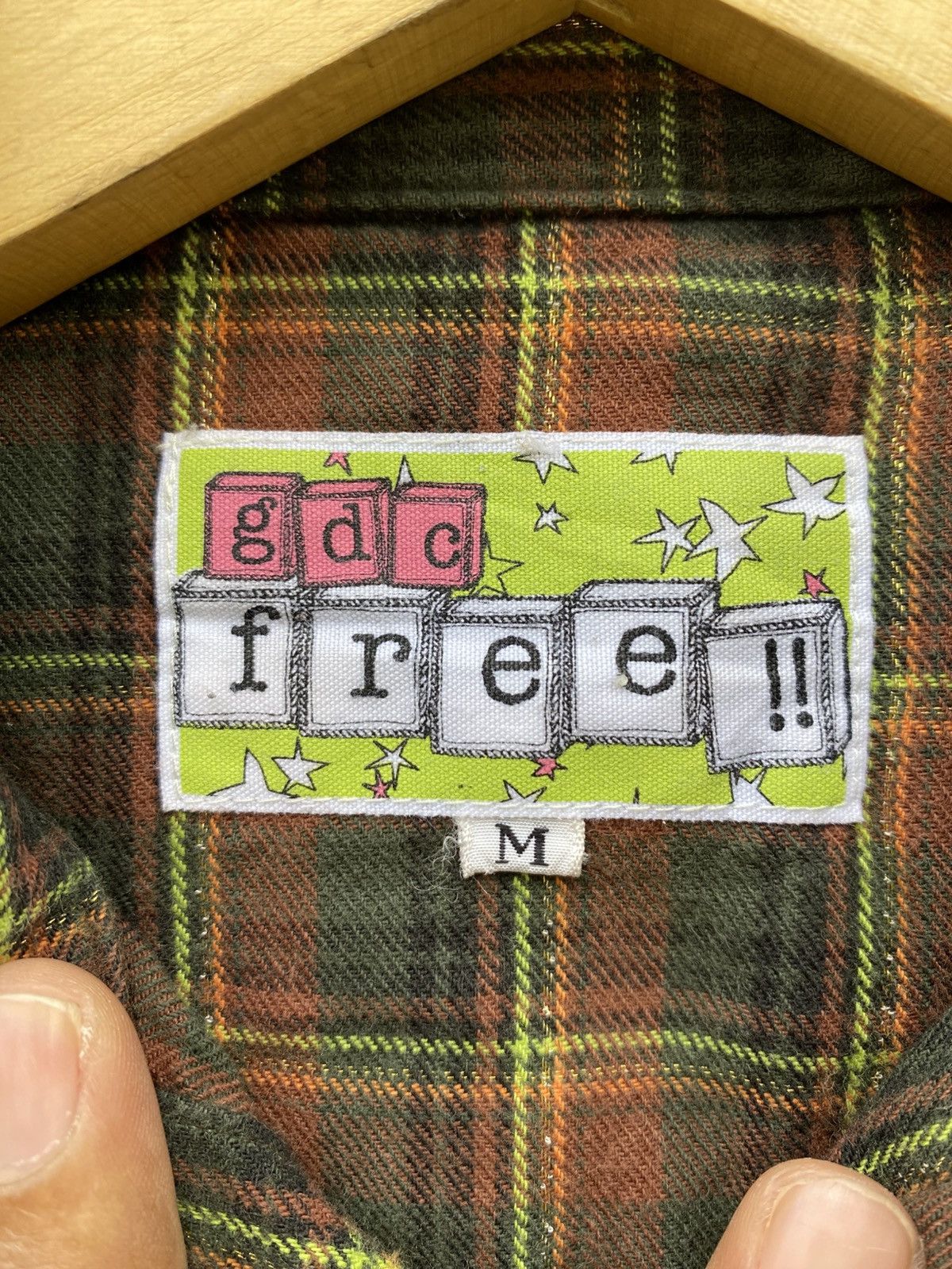 Japanese Brand Gdc Free!! Oldschool Plaid Flannel Shirt Distressed Finish Size US M / EU 48-50 / 2 - 7 Thumbnail