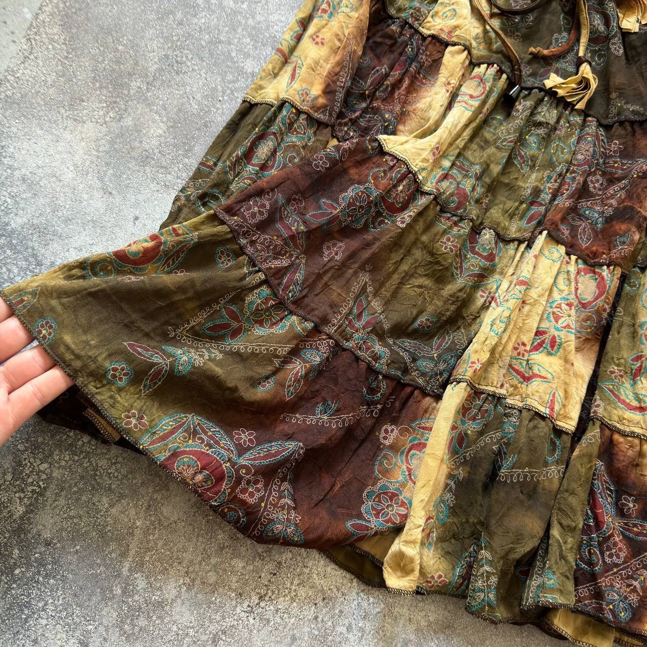 Other 90s Avant Garde Vintage Maxi Skirt (Jean Paul Gaultier vibe) Size 28" / US 6 / IT 42 - 6 Thumbnail