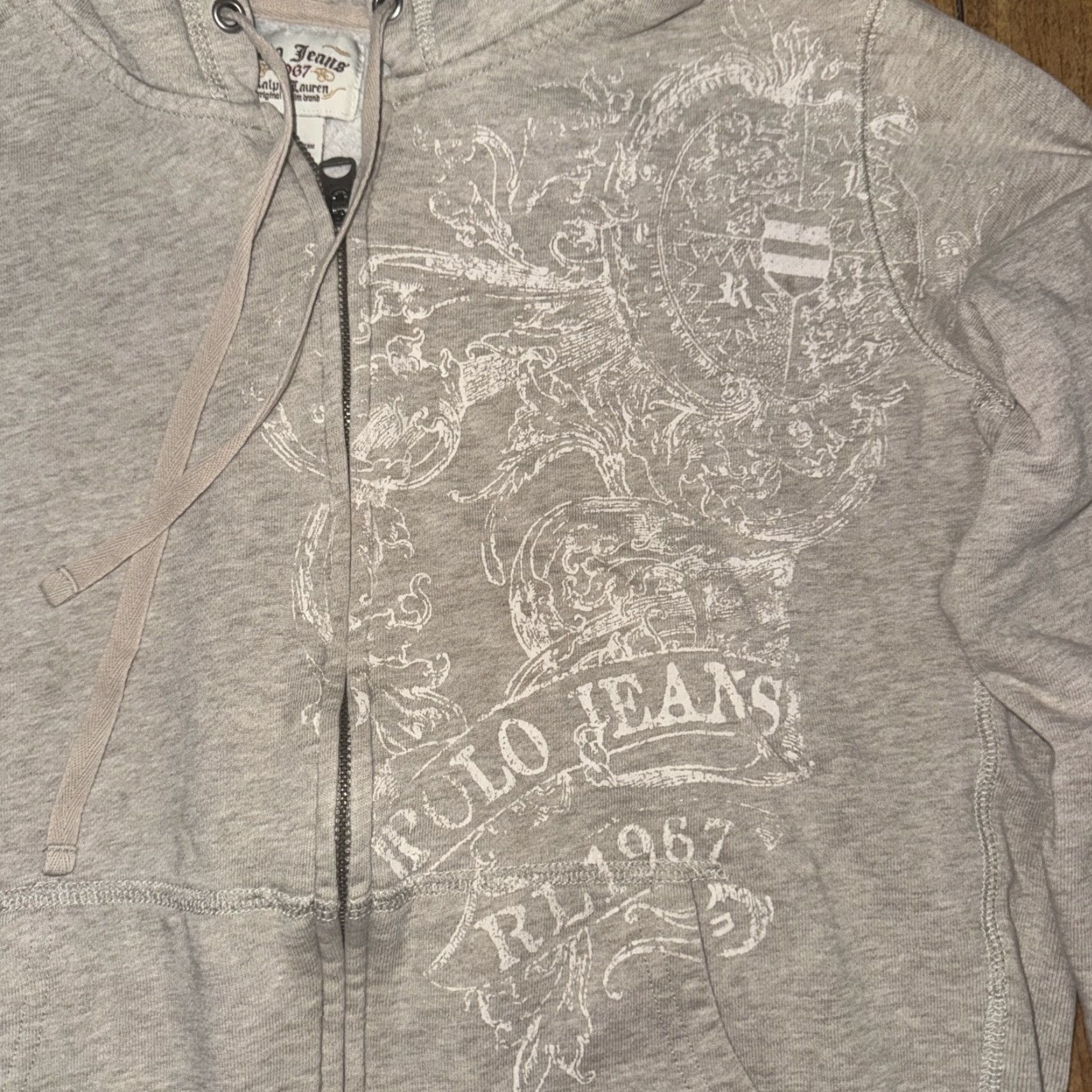 Ralph Lauren Polo Ralph Lauren Polo Jeans Full Zip Sweater Oatmeal Beige Large Women XS? Size L / US 10 / IT 46 - 3 Thumbnail