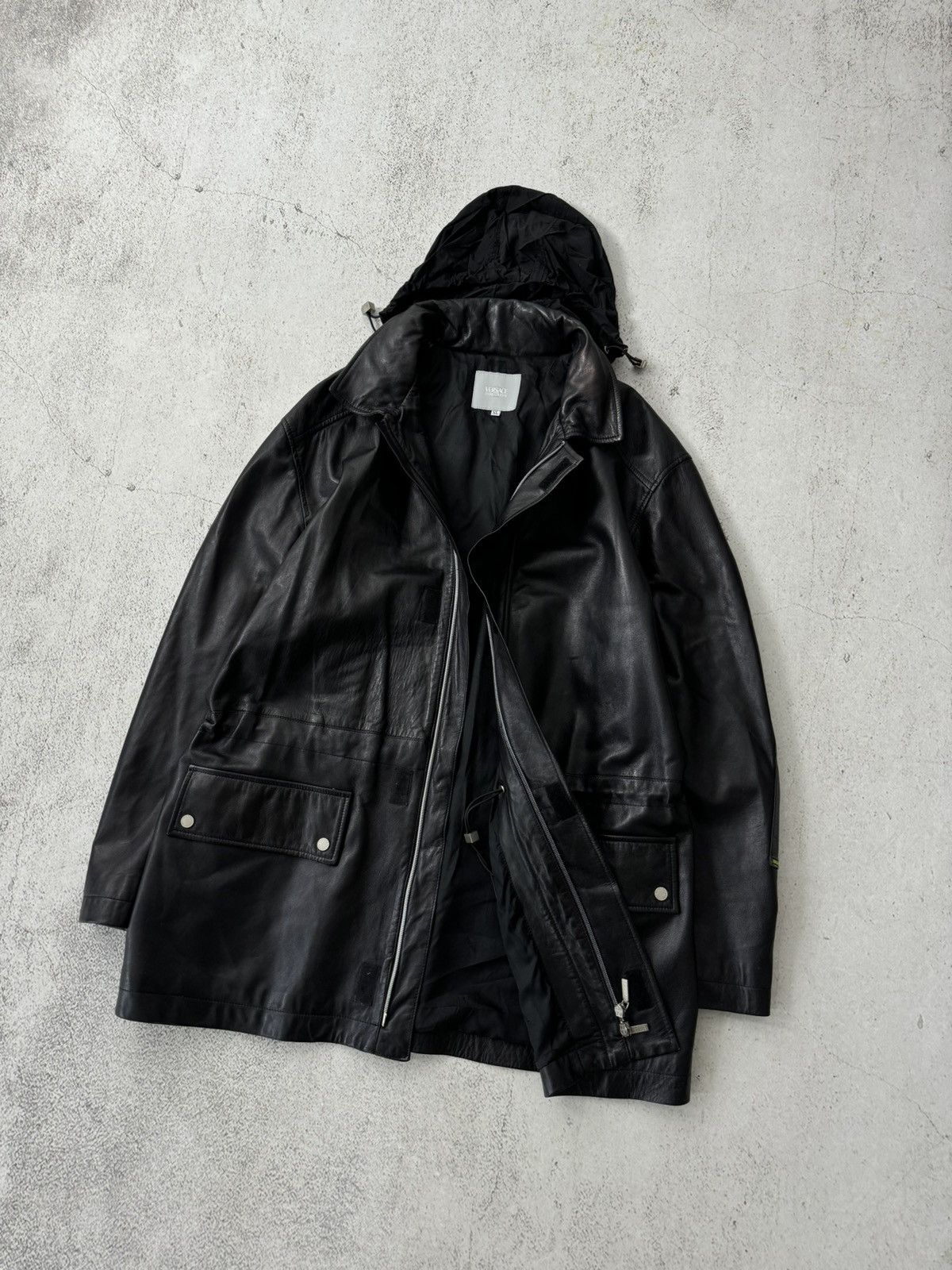 Versace × Versace Jeans Couture Versace Jeans Couture Vintage Black Real Leather Jacket Size US XL / EU 56 / 4 - 14 Thumbnail