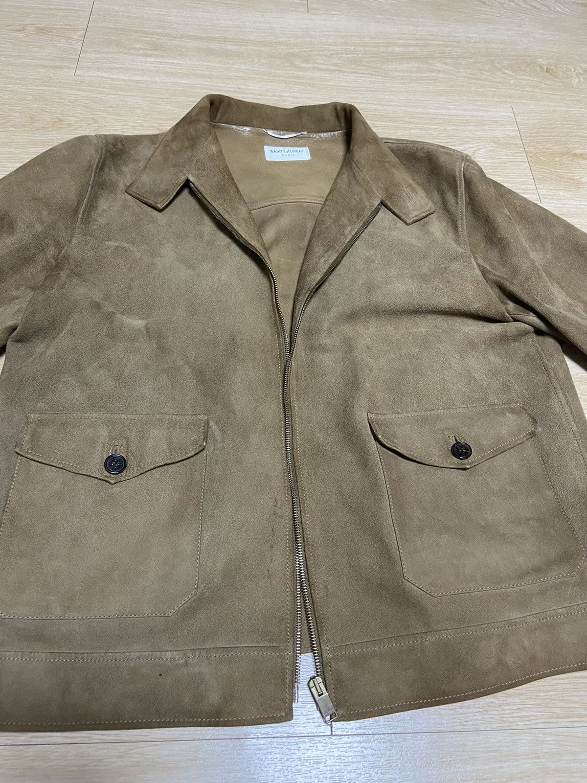 Saint Laurent Paris 54 Saint Laurent ss14 14ss aviator suede leather jacket Size US L / EU 52-54 / 3 - 3 Thumbnail