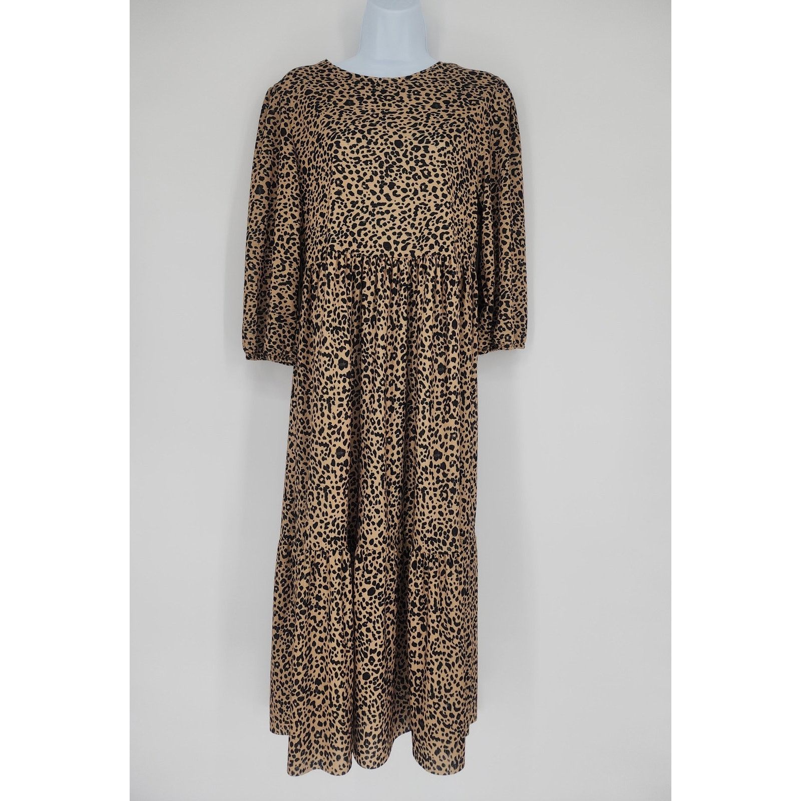 Pull & Bear Pull & Bear Leopard Print Tiered Maxi Dress Women’s Small Size S / US 4 / IT 40 - 1 Thumbnail