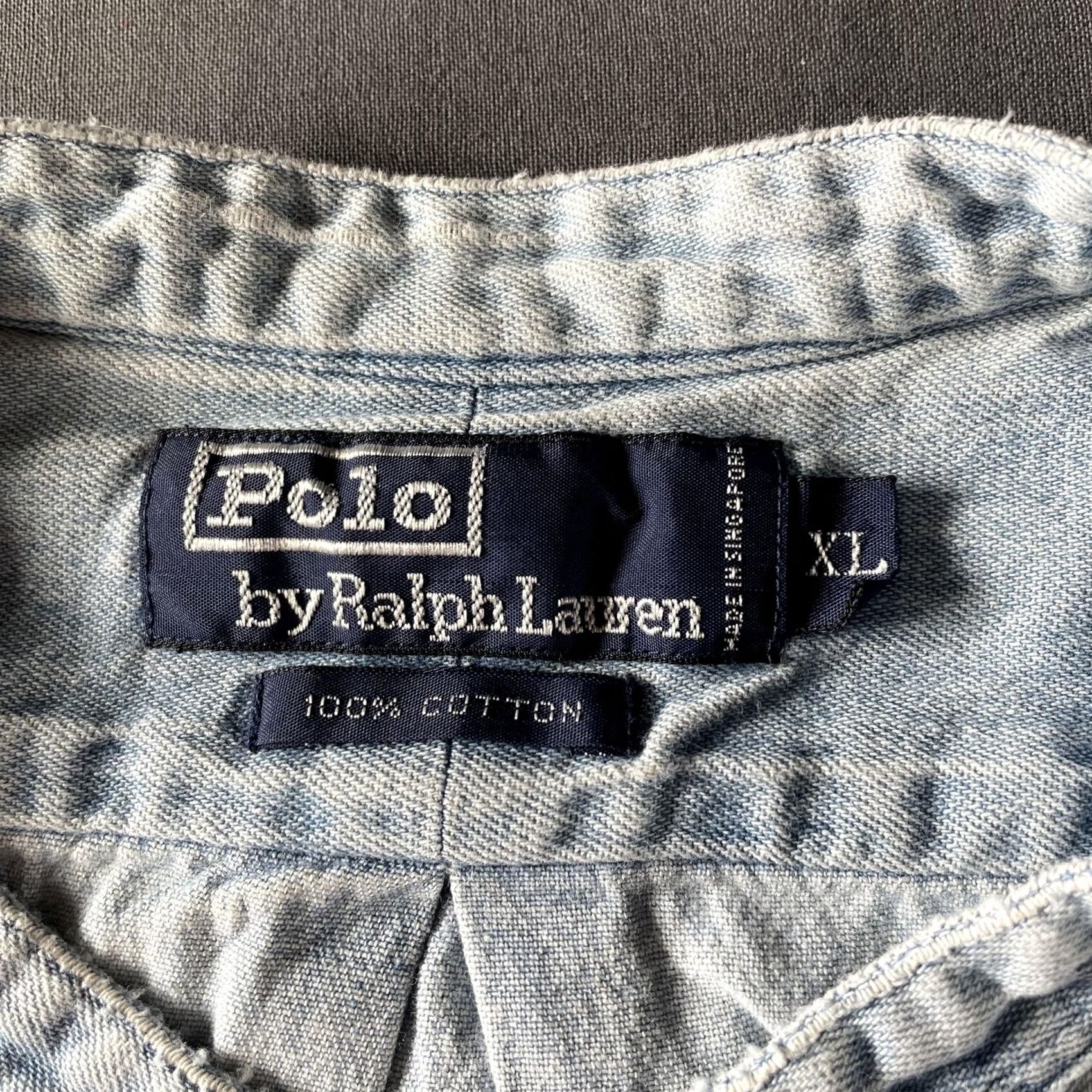 Polo Ralph Lauren Polo Ralph Lauren Shirt Mens XL Blue Denim Band Collar Long Sleeve Button Up Size US XL / EU 56 / 4 - 2 Thumbnail