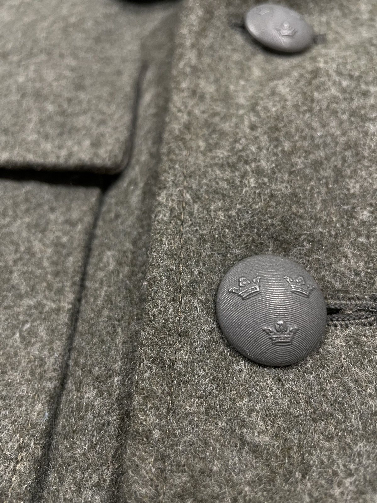 Vintage 50s Swedish Military Coat Wool Size US L / EU 52-54 / 3 - 2 Thumbnail