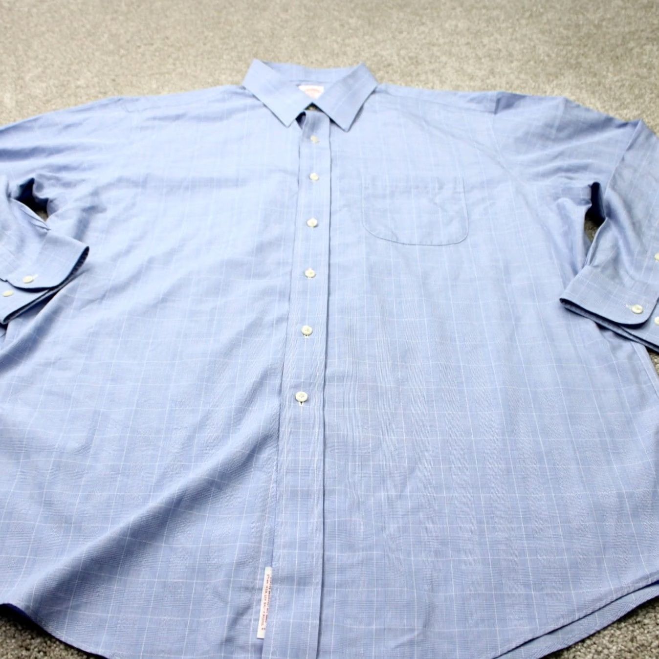 Brooks Brothers Brooks Brothers 346 Shirt Mens 17, 4/5 Blue Regular Fit Non-Iron 100% Cotton L/S Shirt Size US XL / EU 56 / 4 - 3 Thumbnail