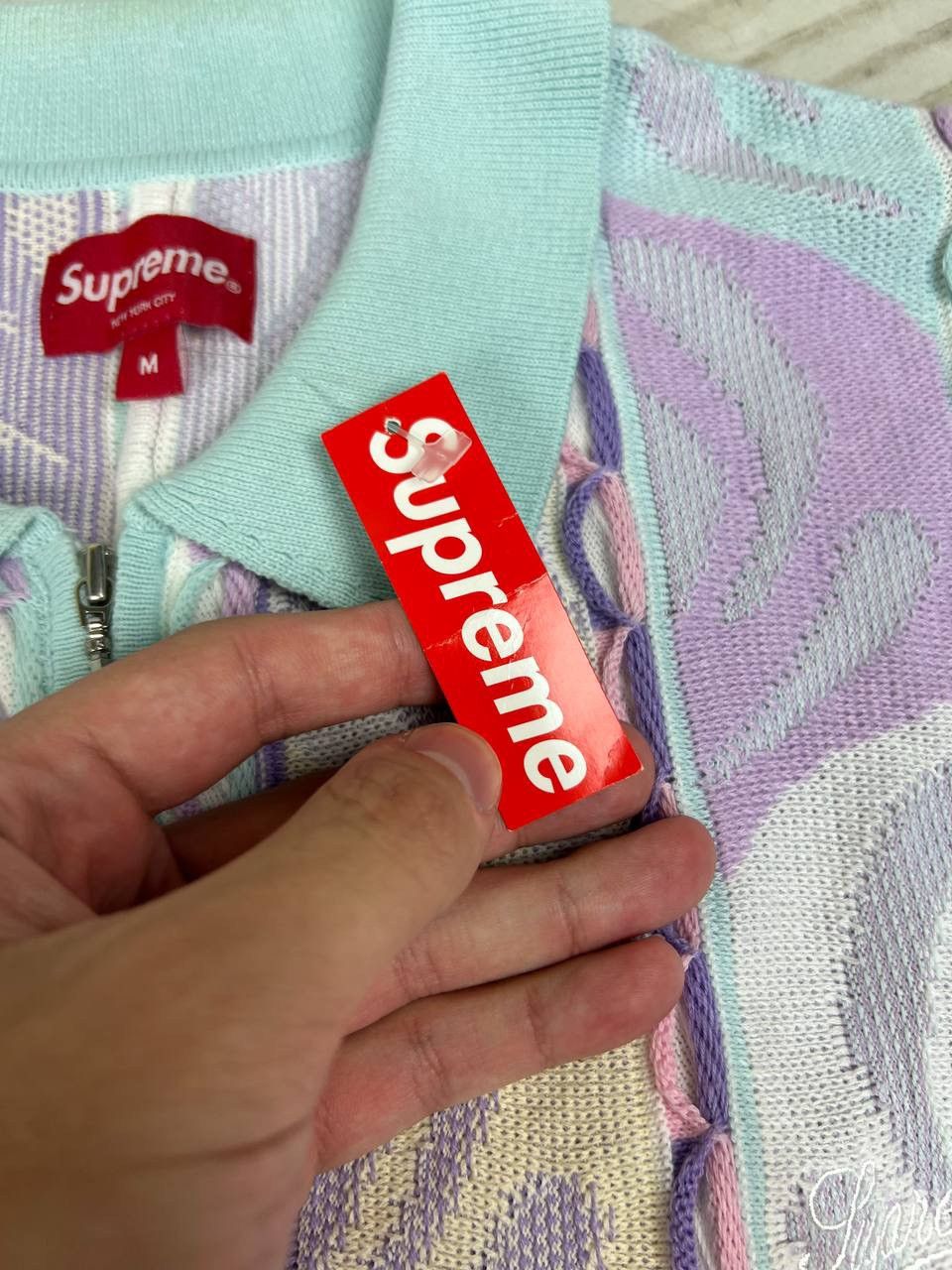 Supreme Supreme Abstract Textured Zip Up Polo Size US M / EU 48-50 / 2 - 5 Thumbnail