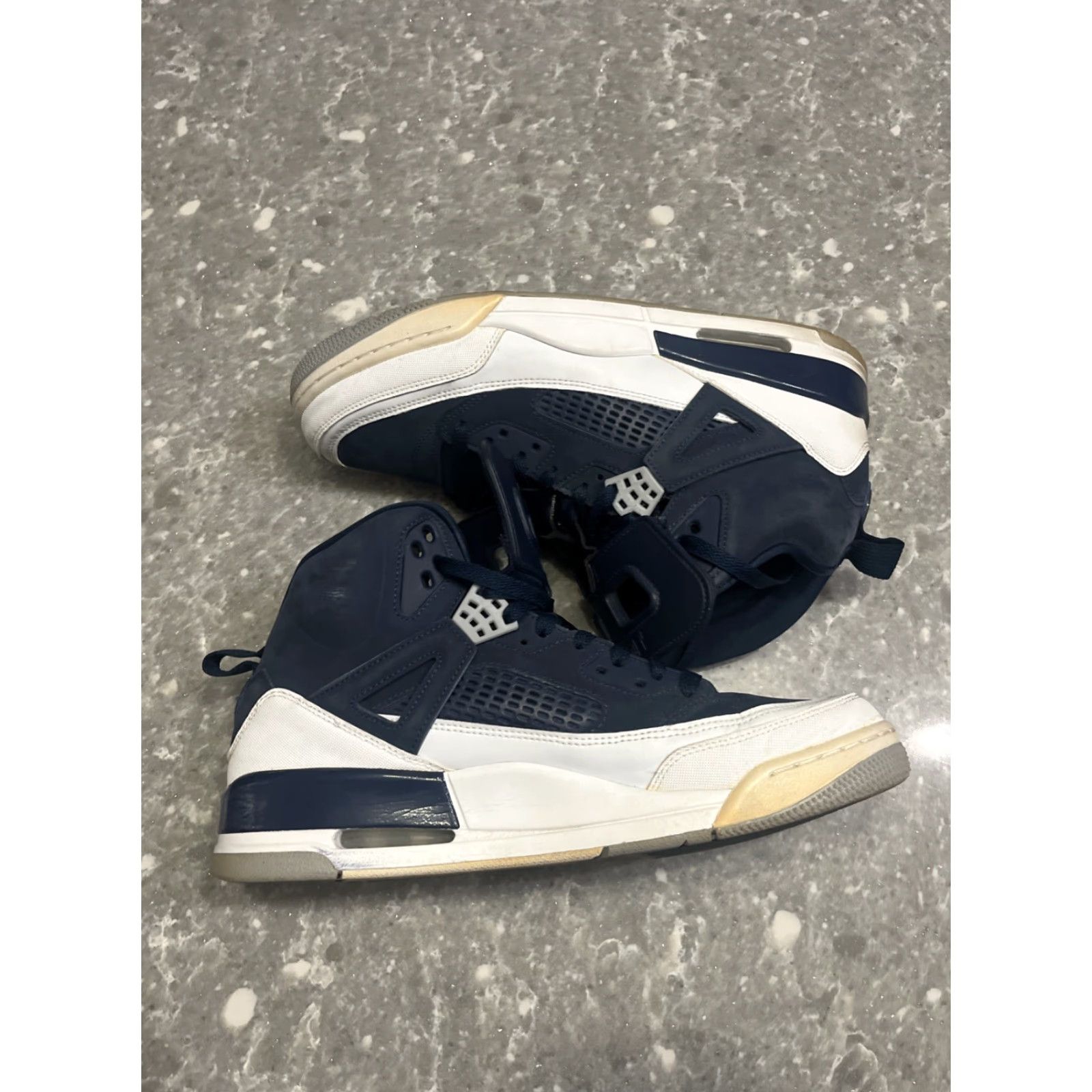 Jordan Brand VINTAGE Jordan Men Spizike 315371-406 Blue White Leather Synthetic Lace Up 12 Casual Mens Shoes Size US 11 / EU 44 - 5 Thumbnail