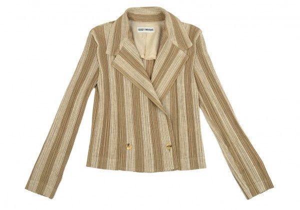 Issey Miyake issey miyake Pleated striped coat Size L / US 10 / IT 46 - 1 Thumbnail